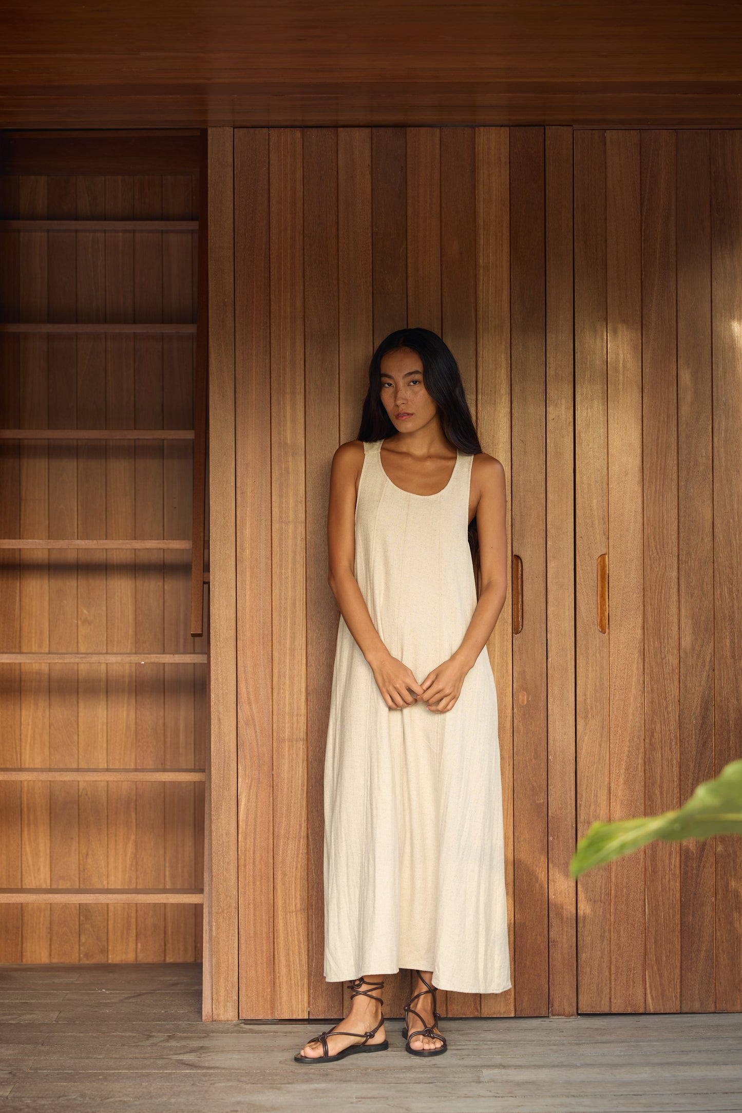 Adella Cross Back Linen Dress