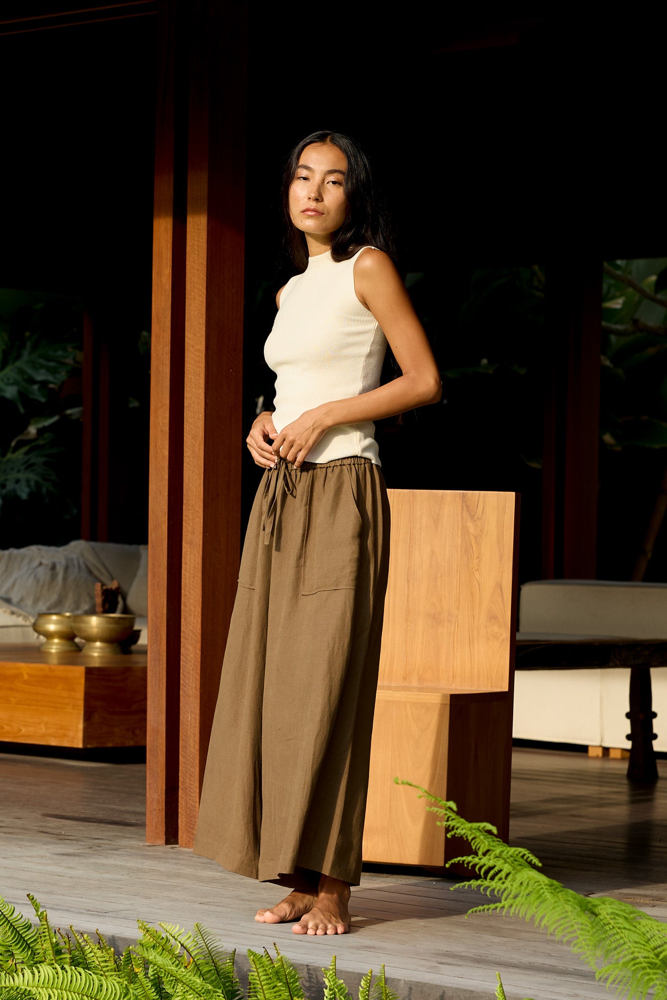 Wide Leg Linen Trousers