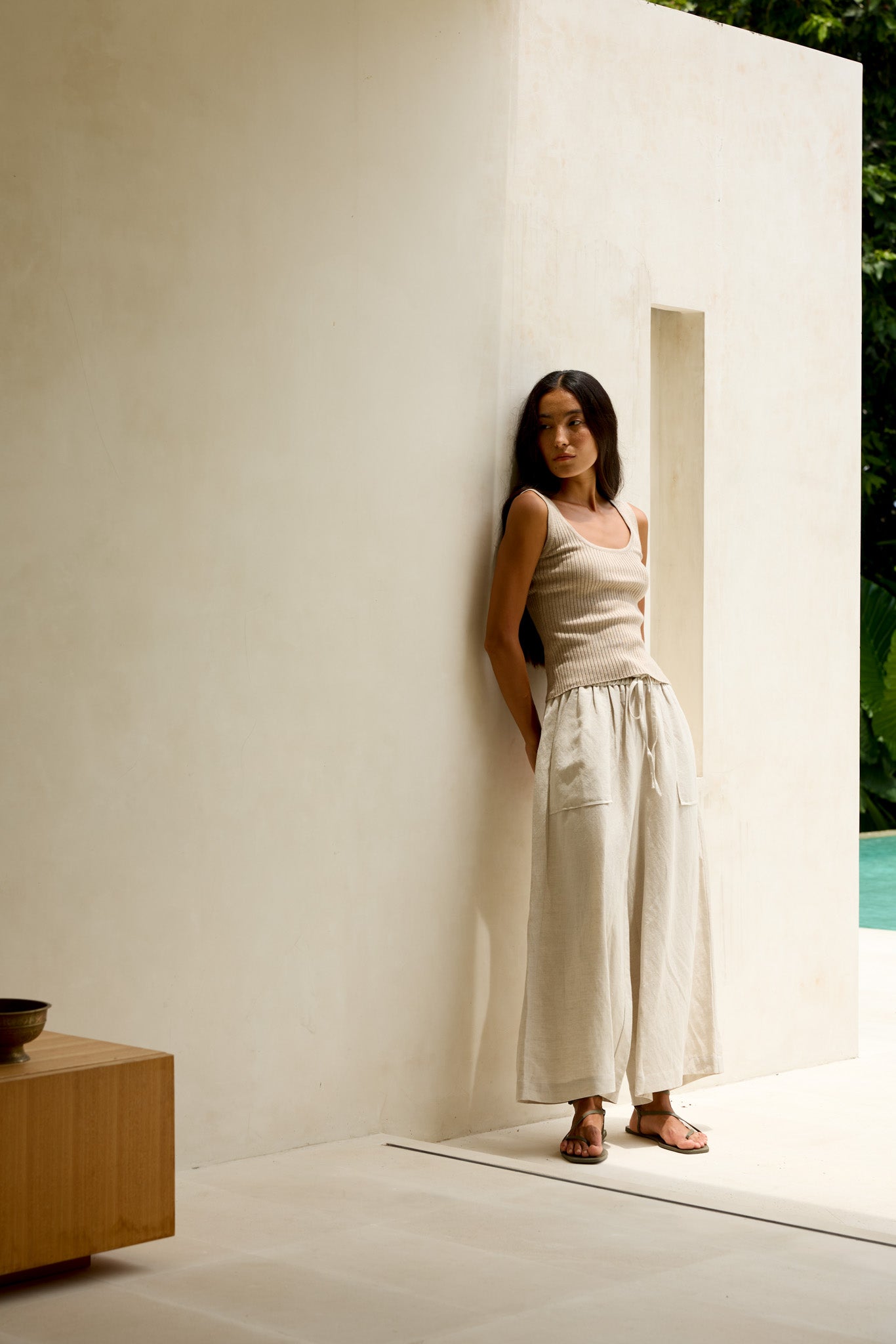 Wide Leg Linen Trousers