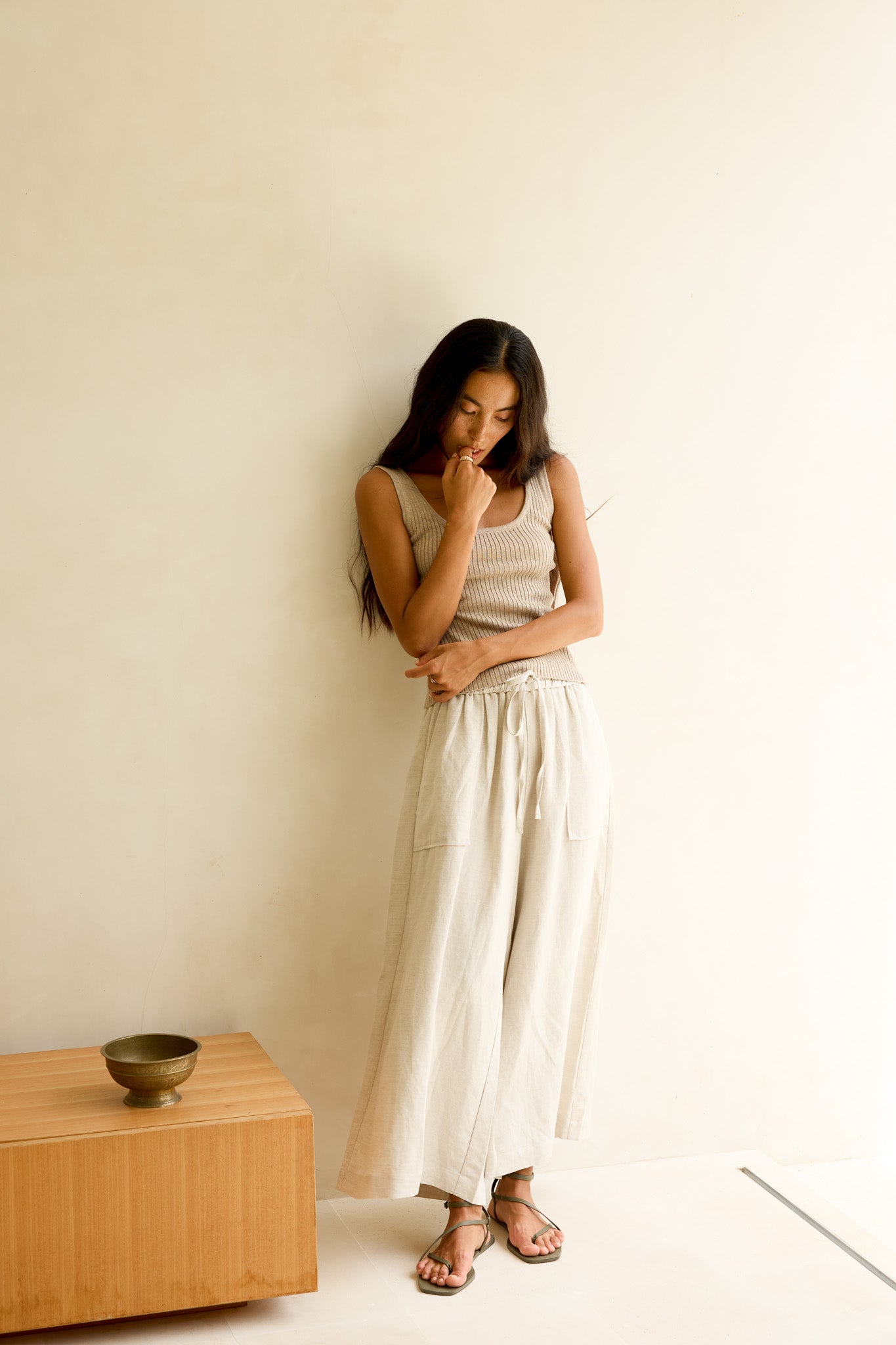 Wide Leg Linen Trousers