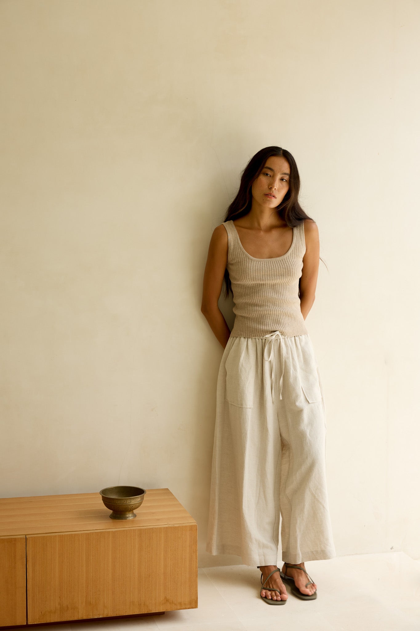 Wide Leg Linen Trousers