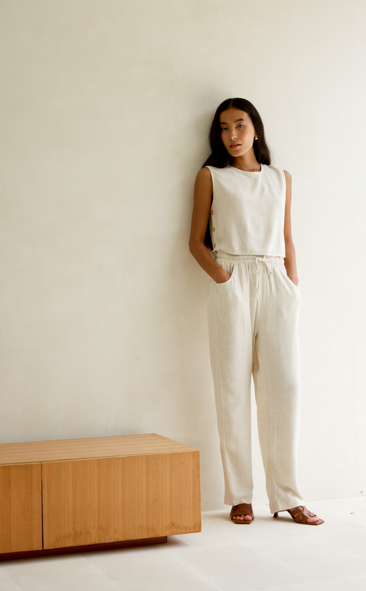 Maya Long Linen Trousers