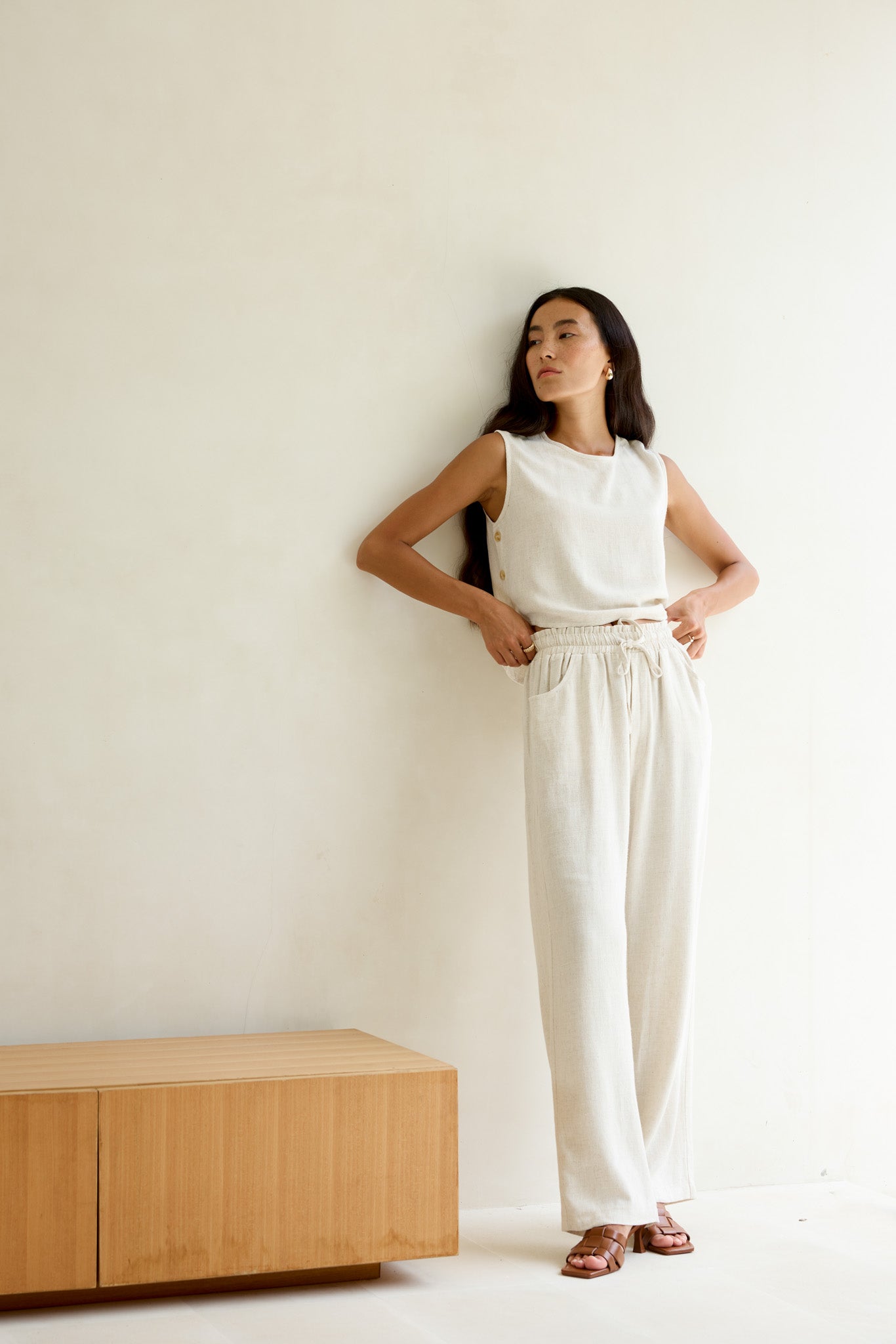 Maya Long Linen Trousers