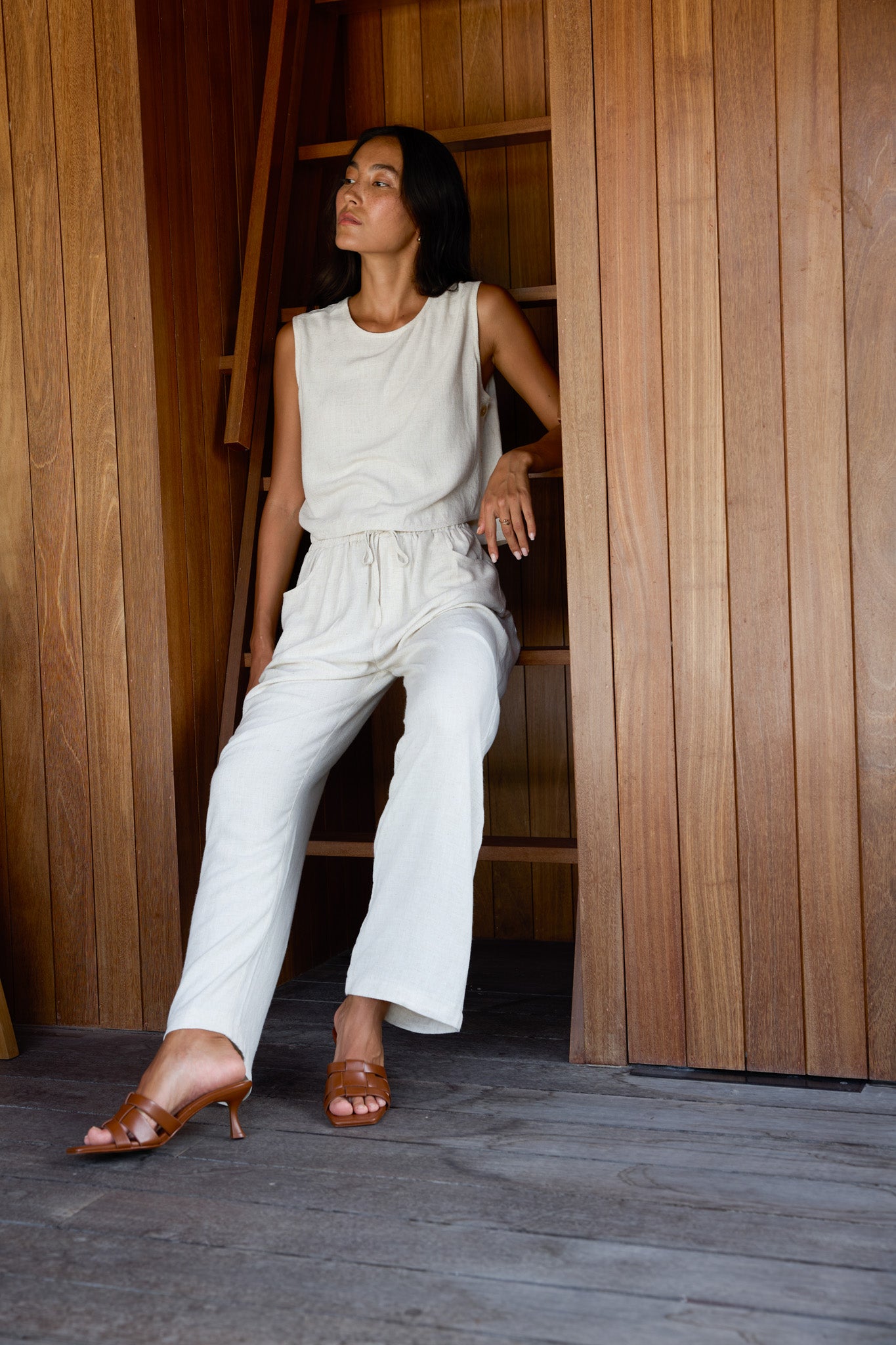 Maya Long Linen Trousers