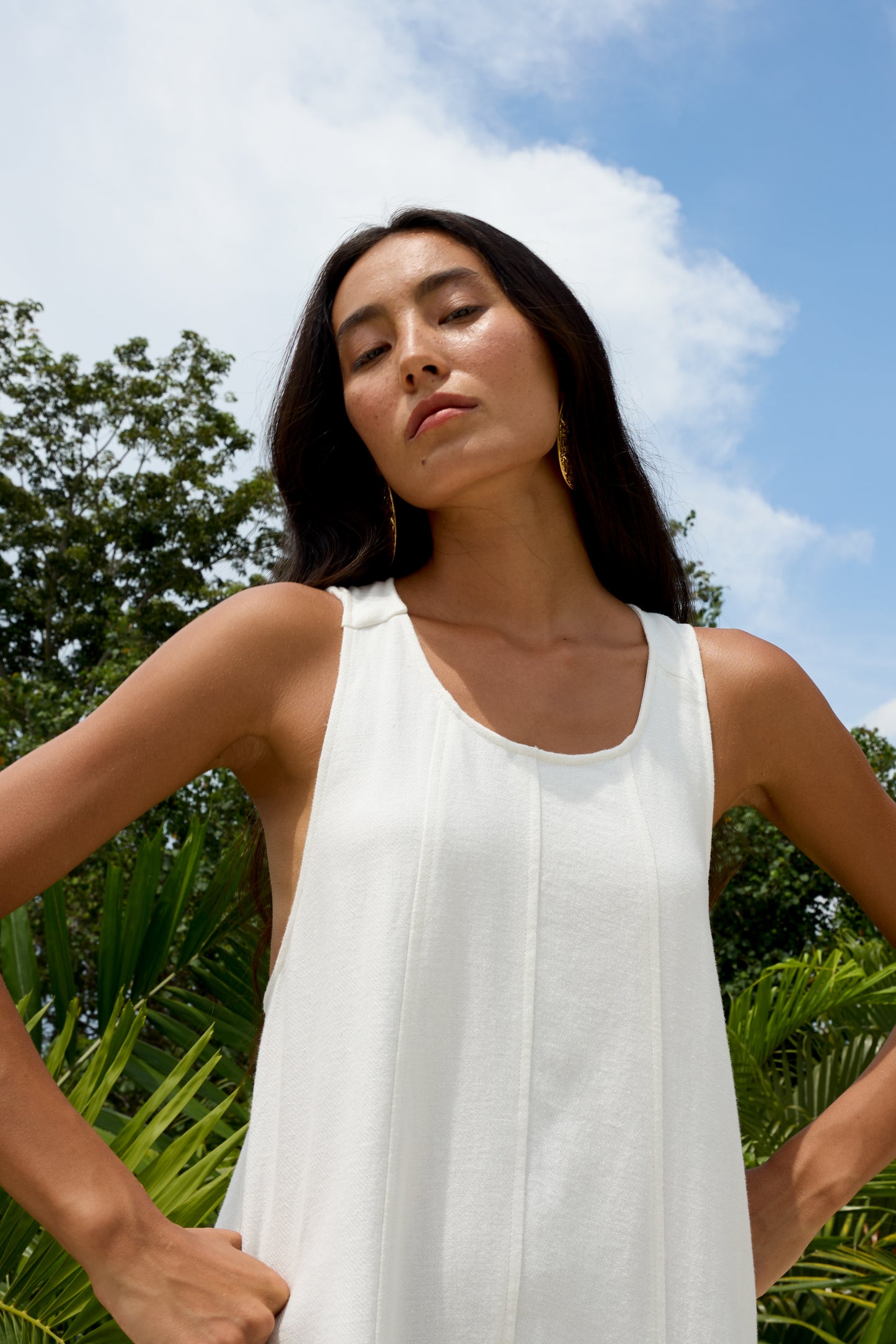 Adella Cross Back Linen Dress
