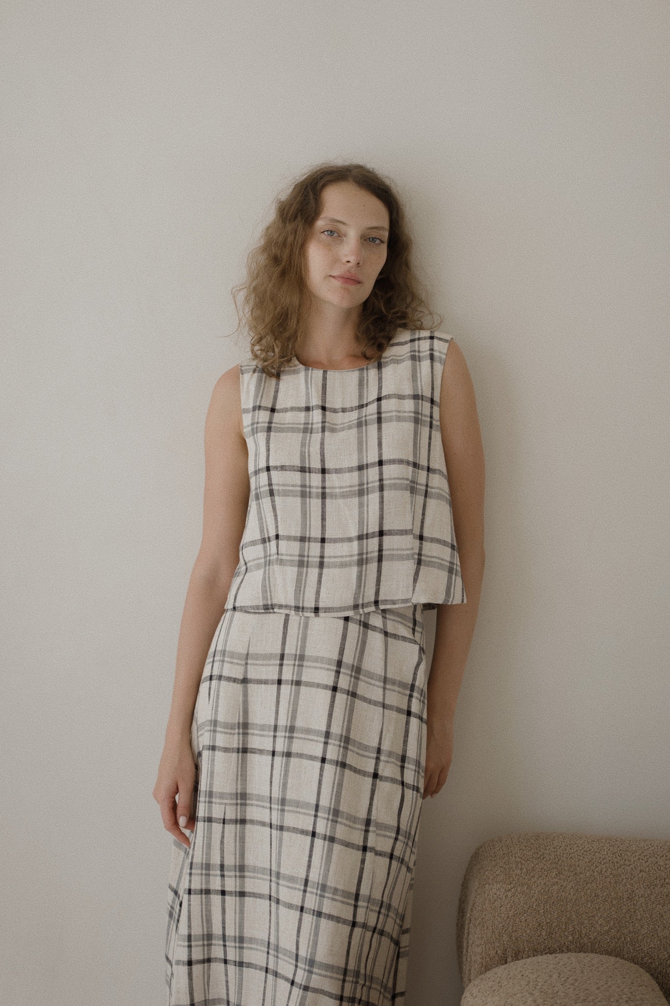 Linen Boxy Crop Top