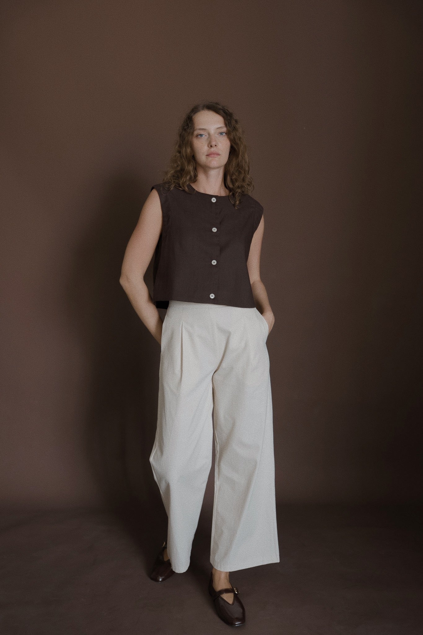 Button Linen Top