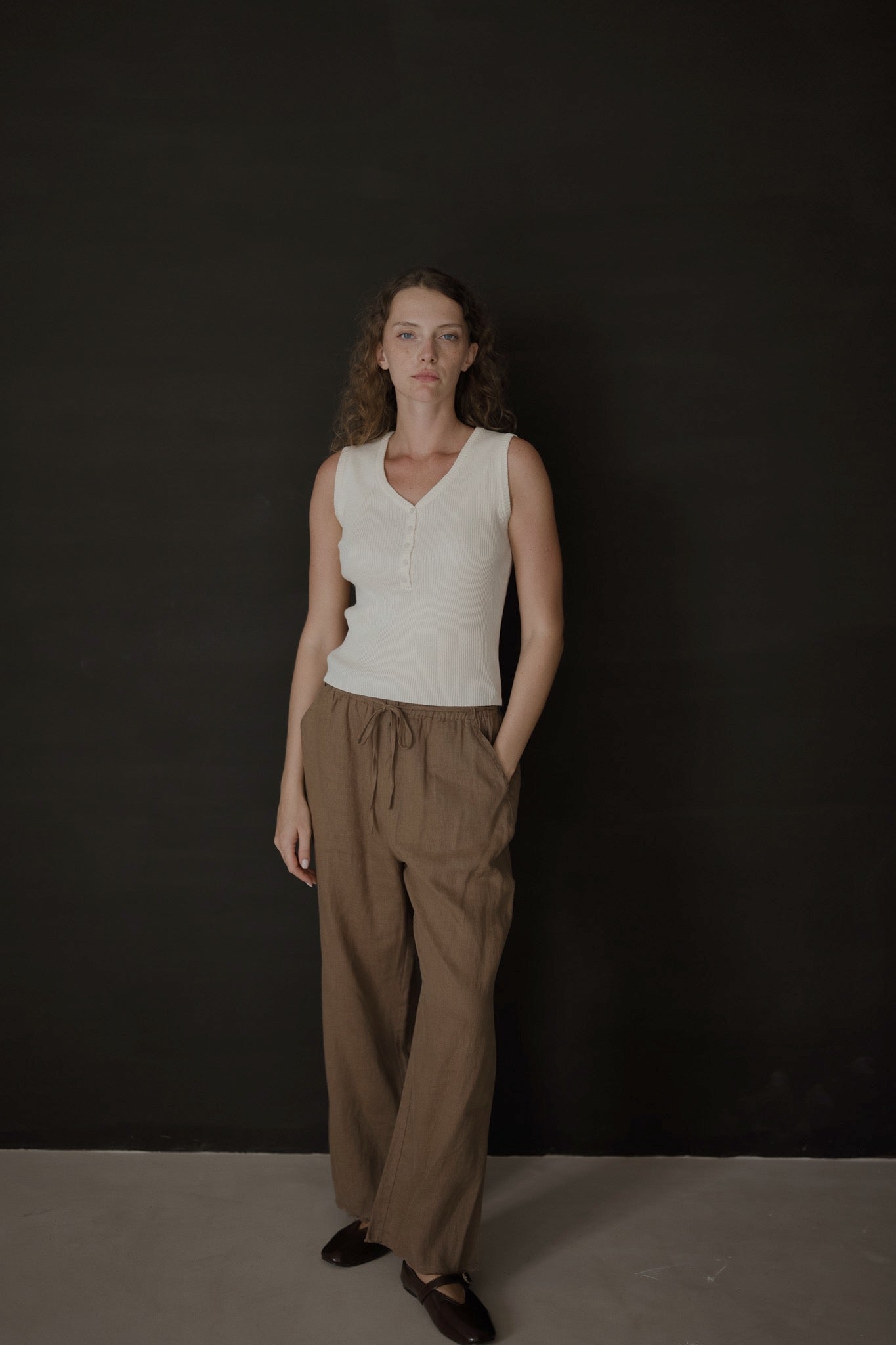 Washed Linen Long Trousers