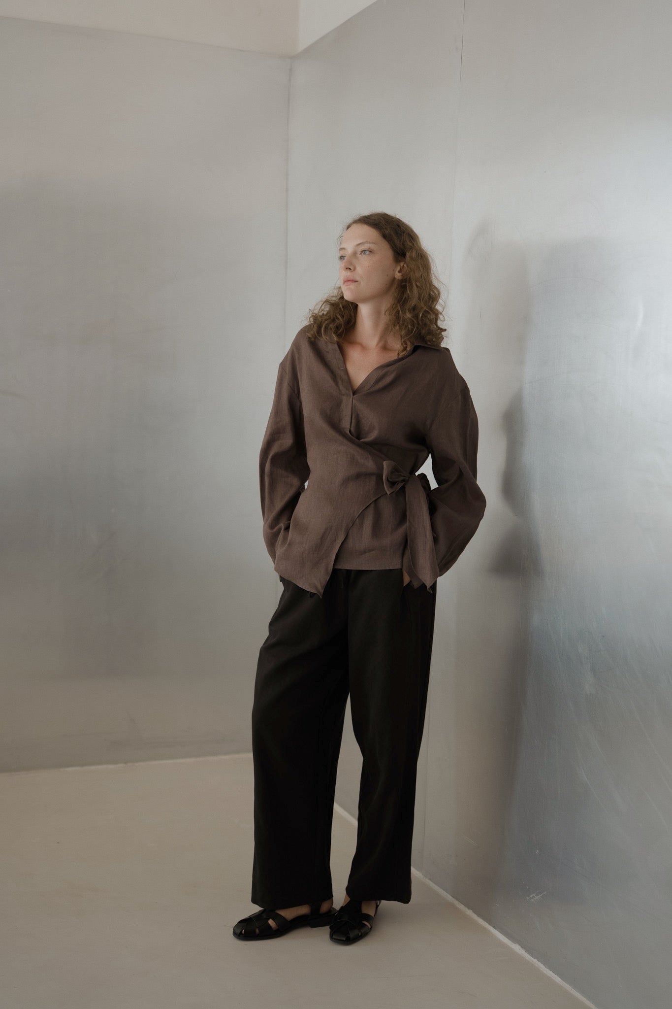 Tie Linen Shirt