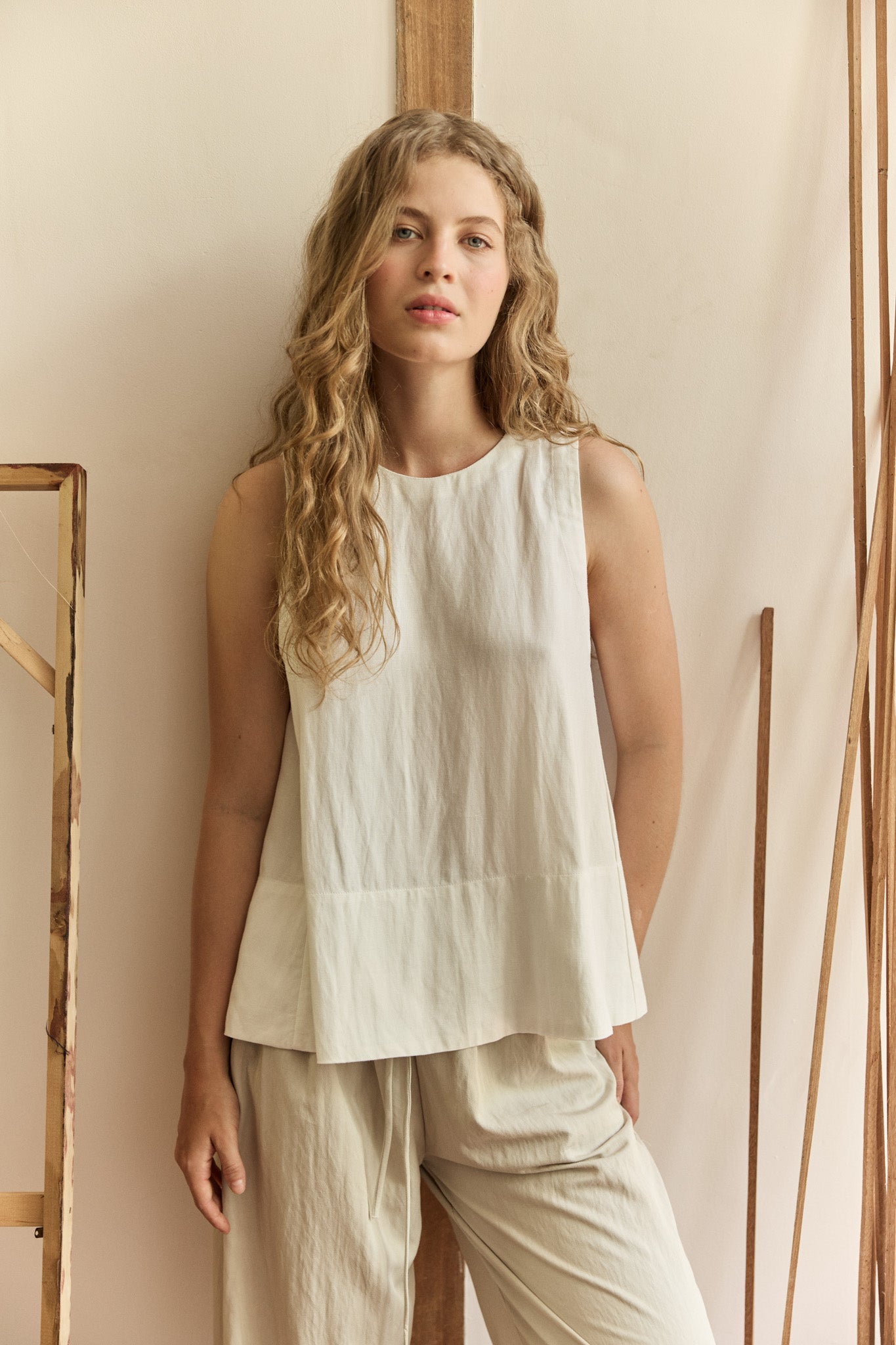 Eleona Linen Flare Top
