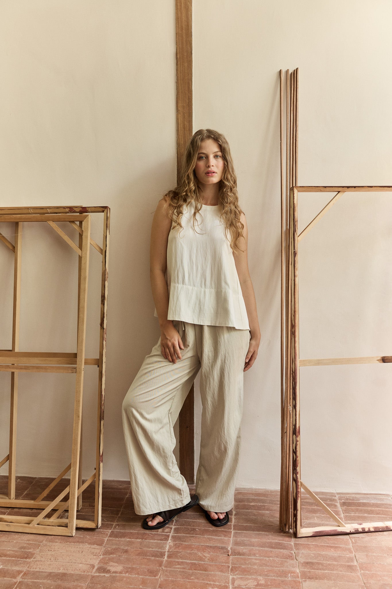 Eleona Linen Flare Top