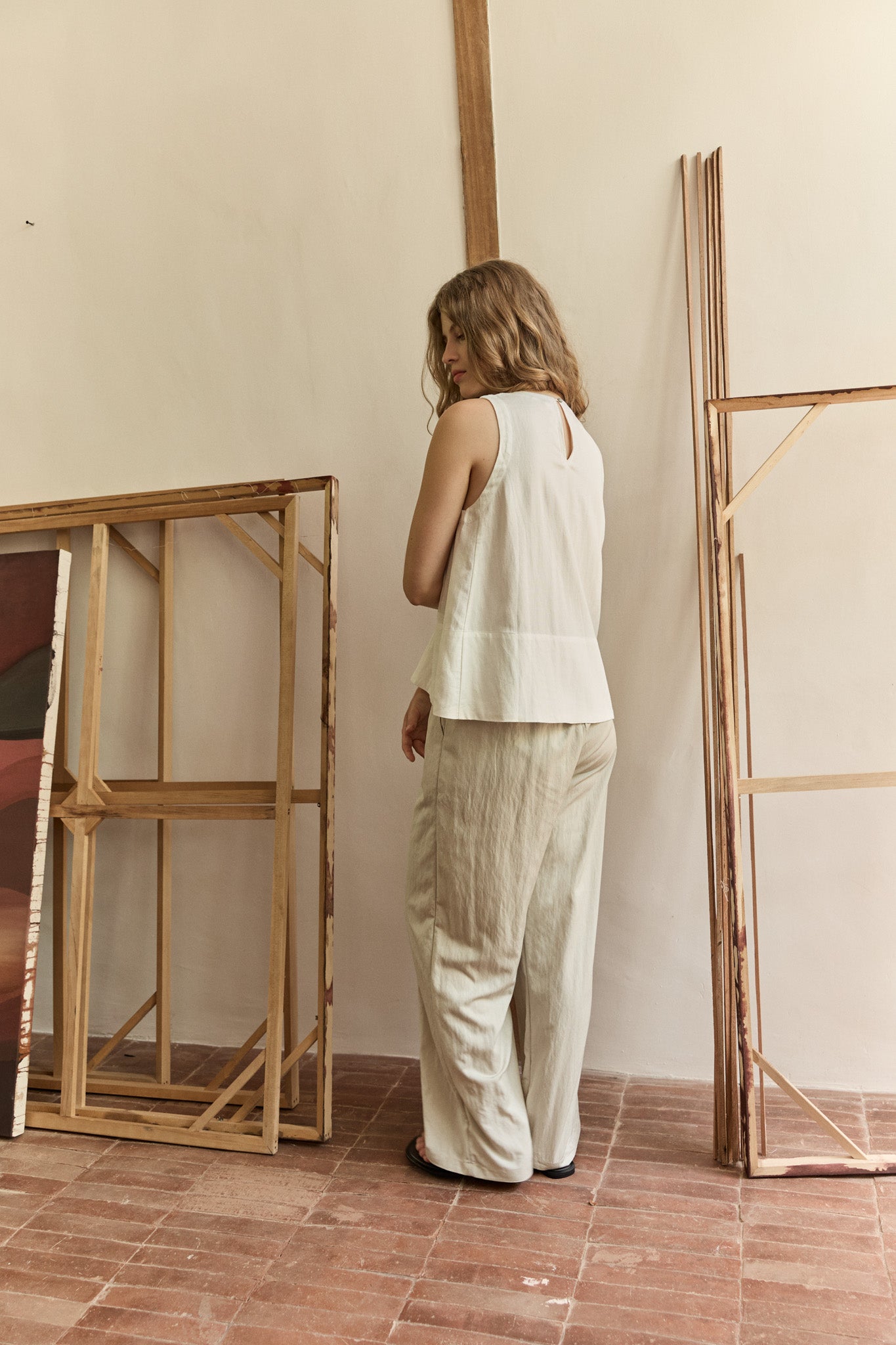 Eleona Linen Flare Top