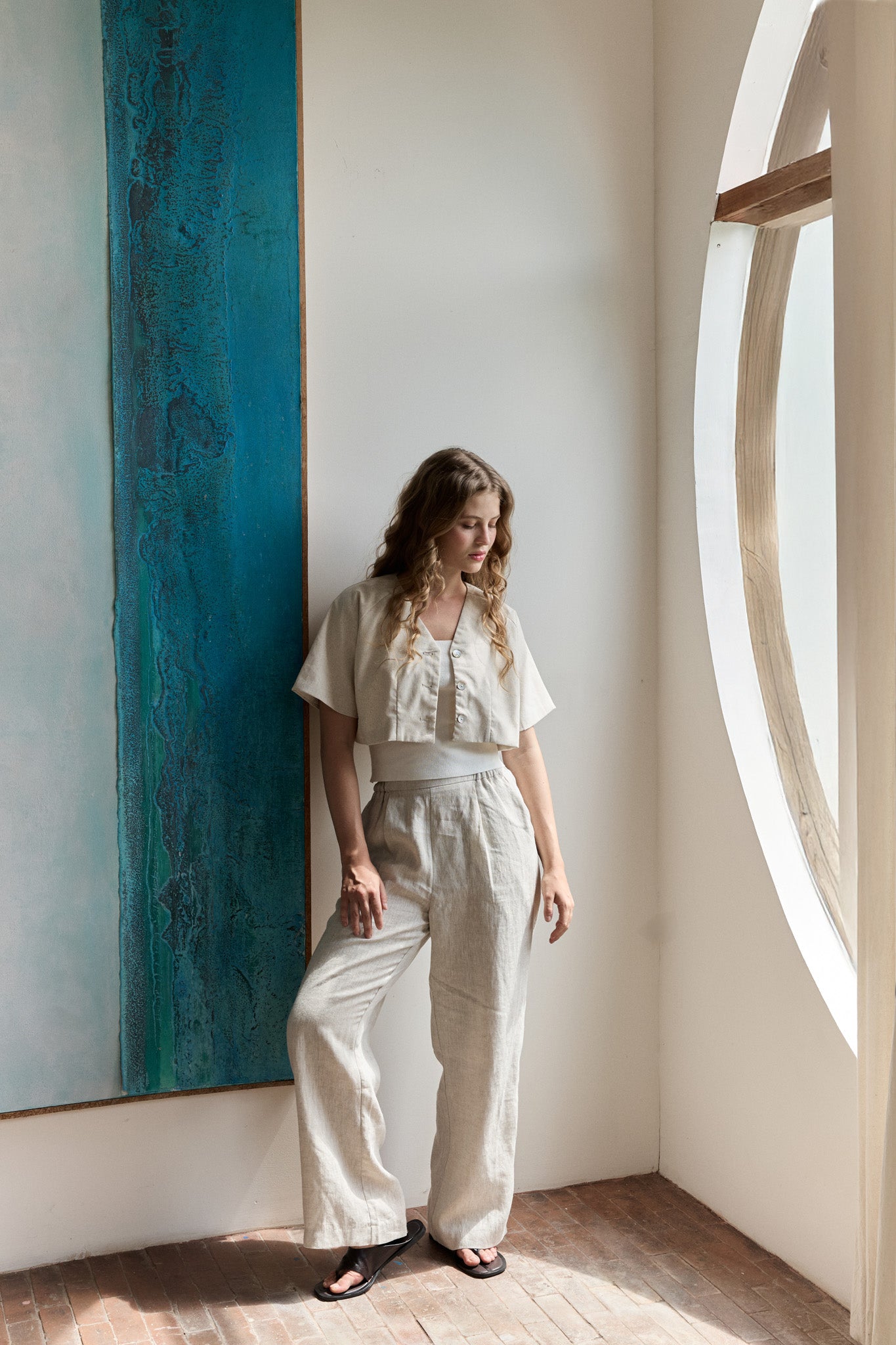 Amber Long Linen Trousers