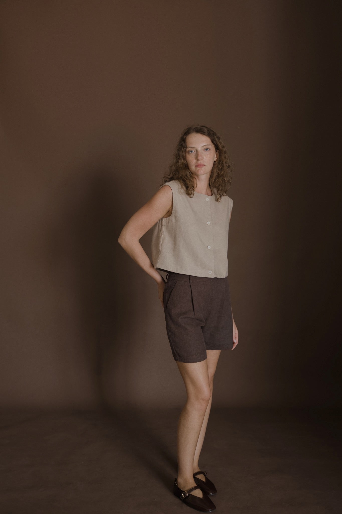 Button Linen Top