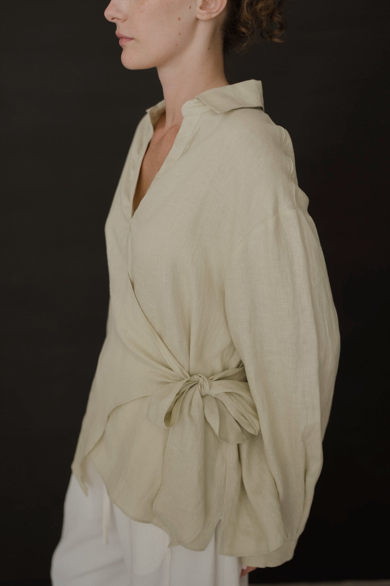 Tie Linen Shirt