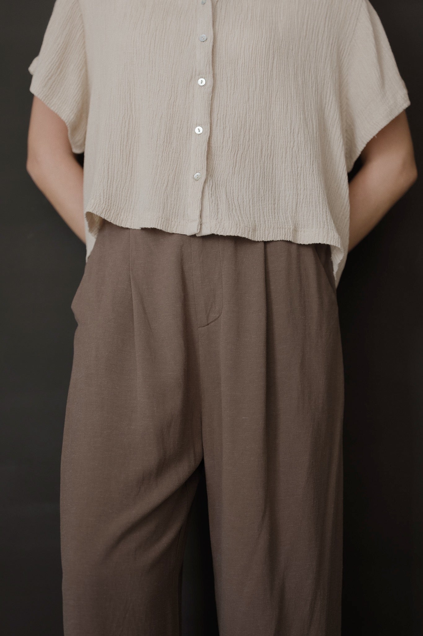 Crinkled Linen Top