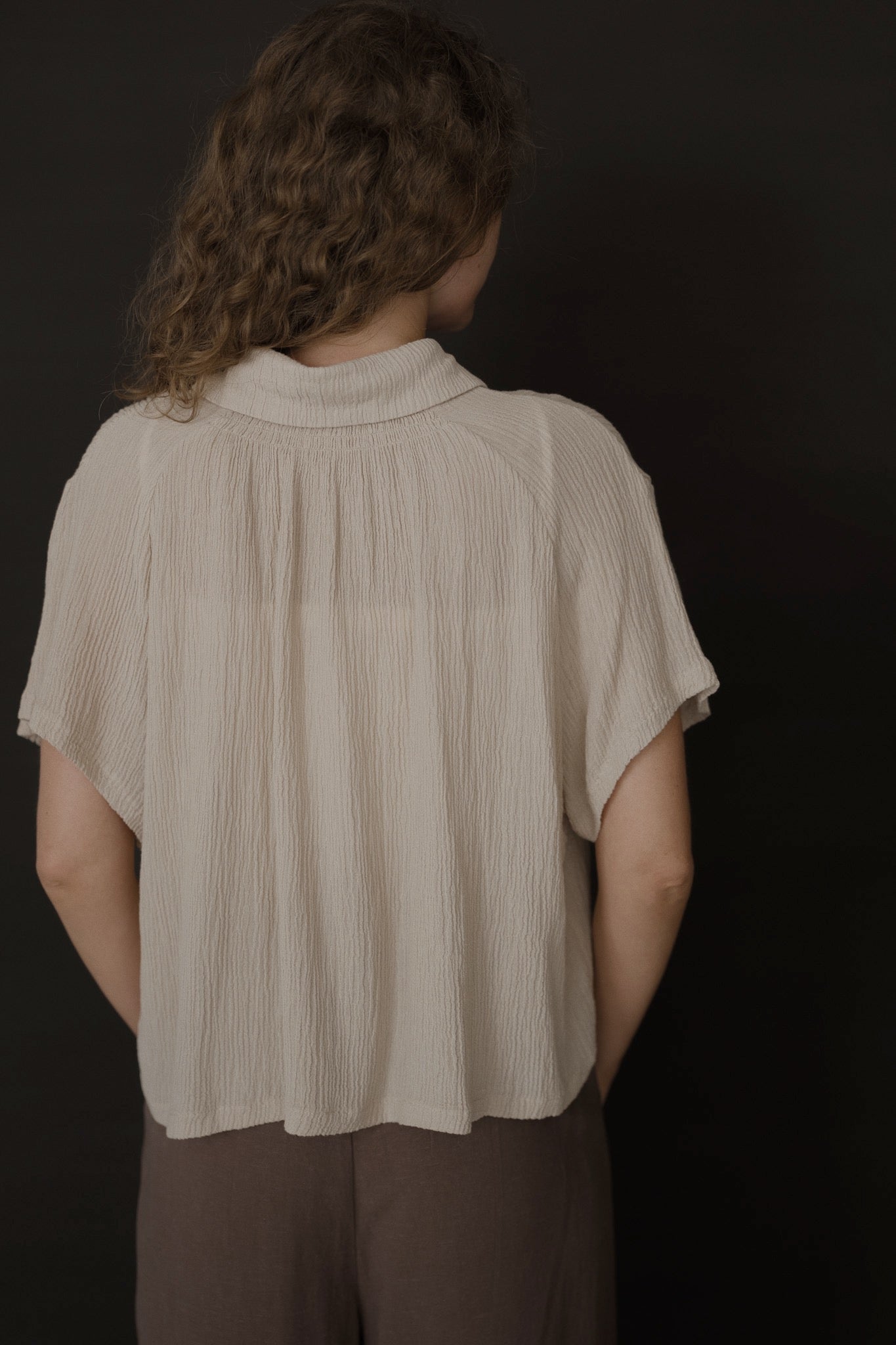 Crinkled Linen Top