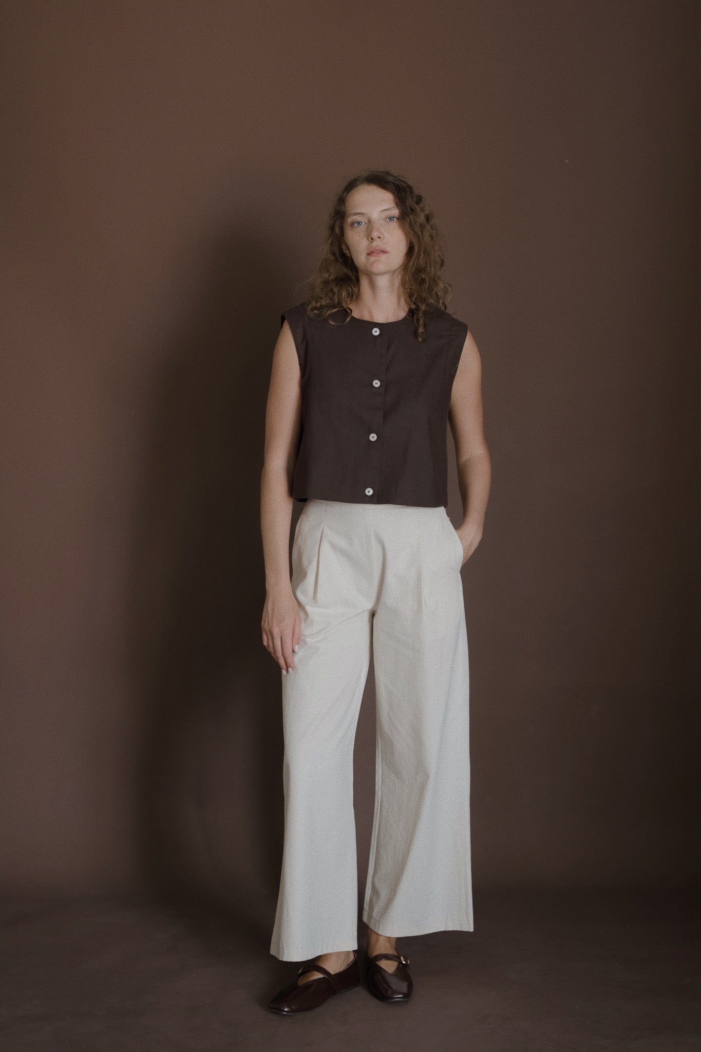 Button Linen Top