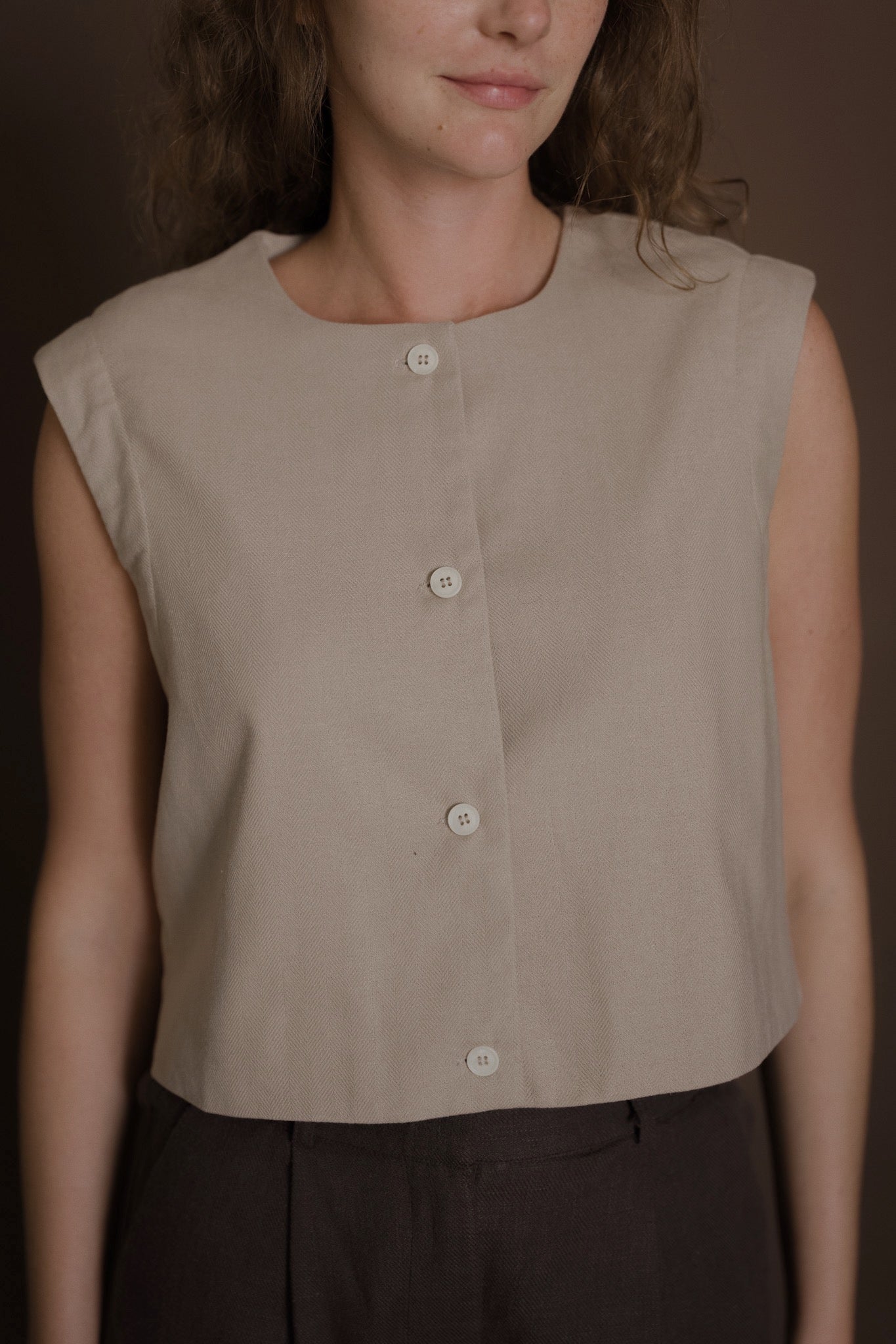 Button Linen Top