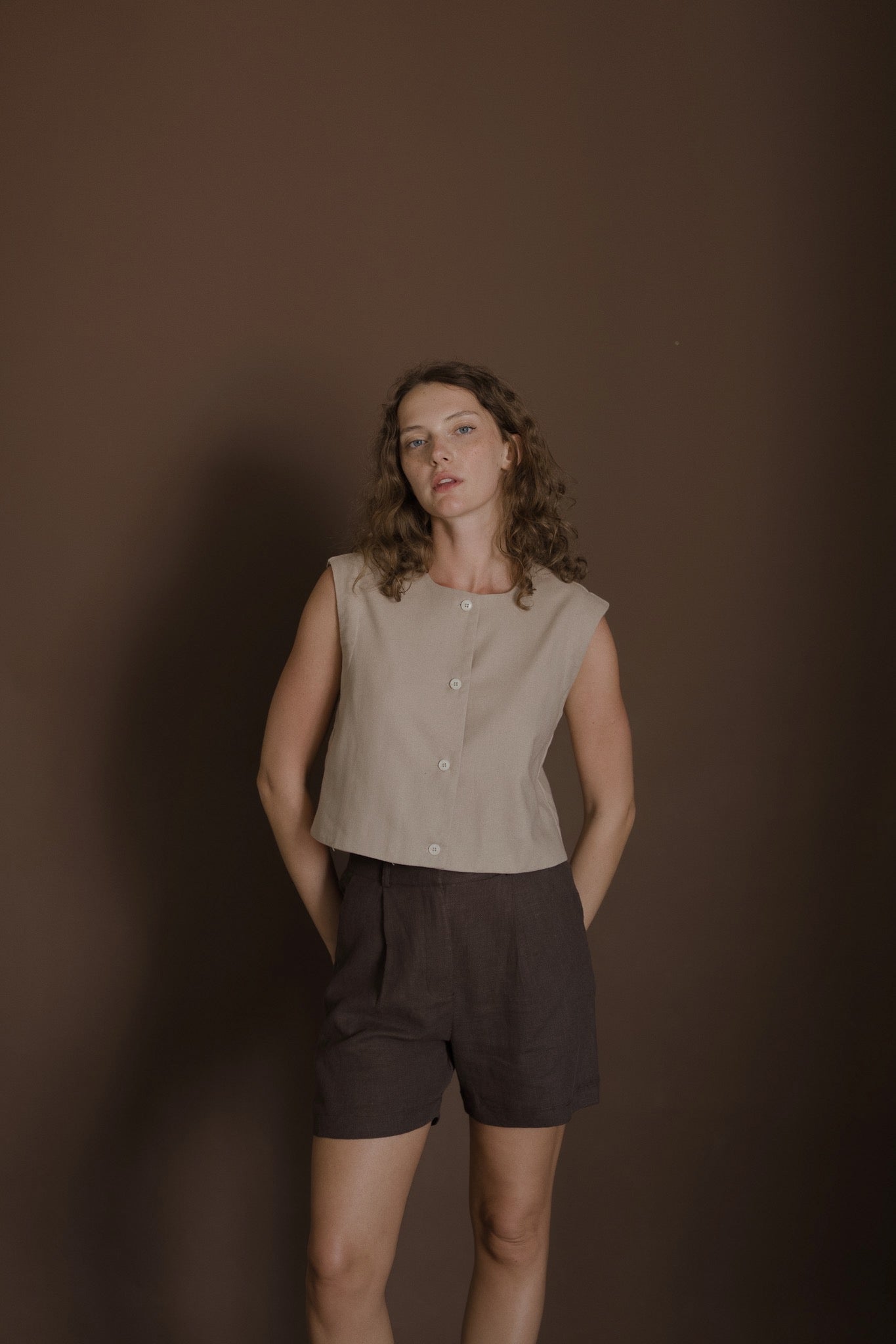 Button Linen Top