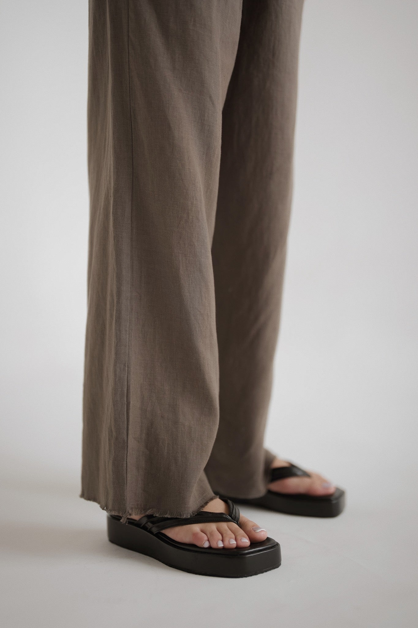 Washed Linen Long Trousers