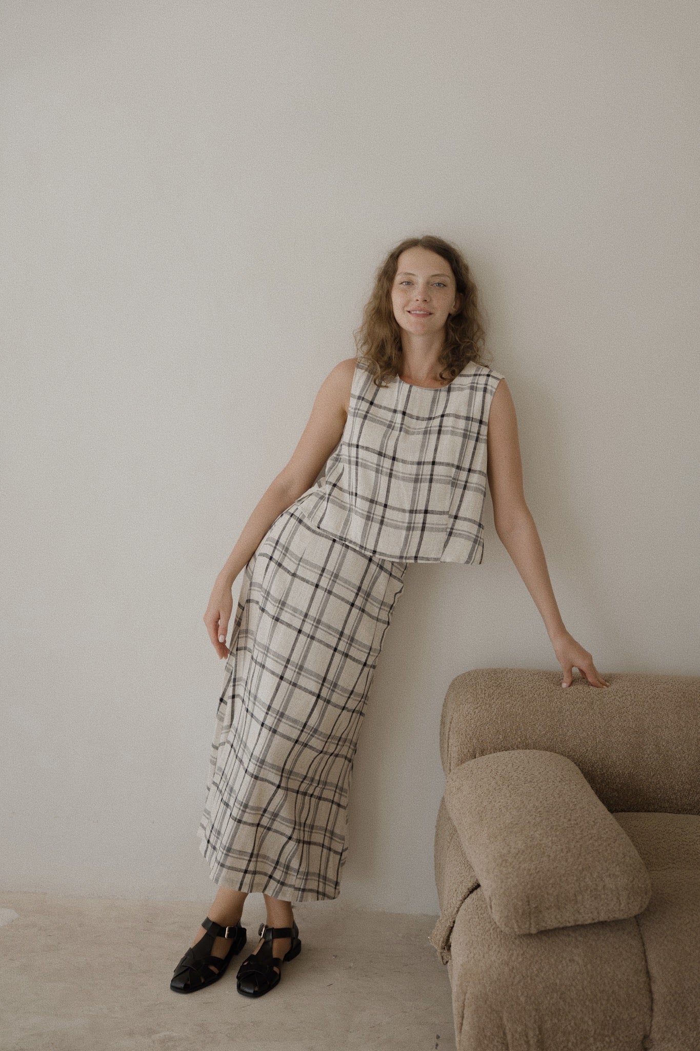 Linen Boxy Crop Top