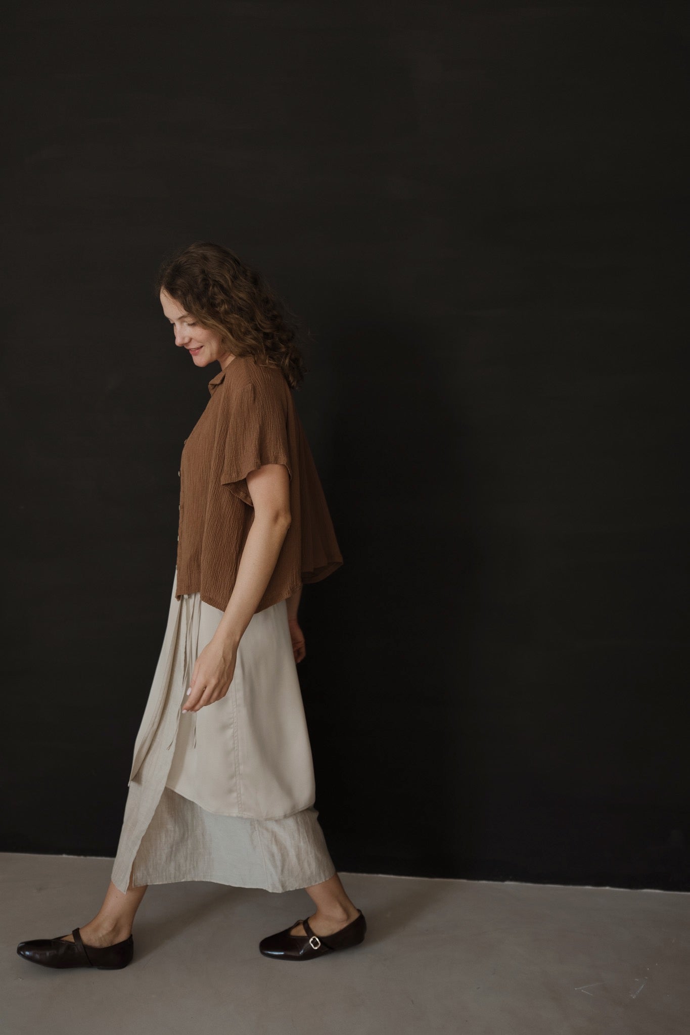 Crinkled Linen Top