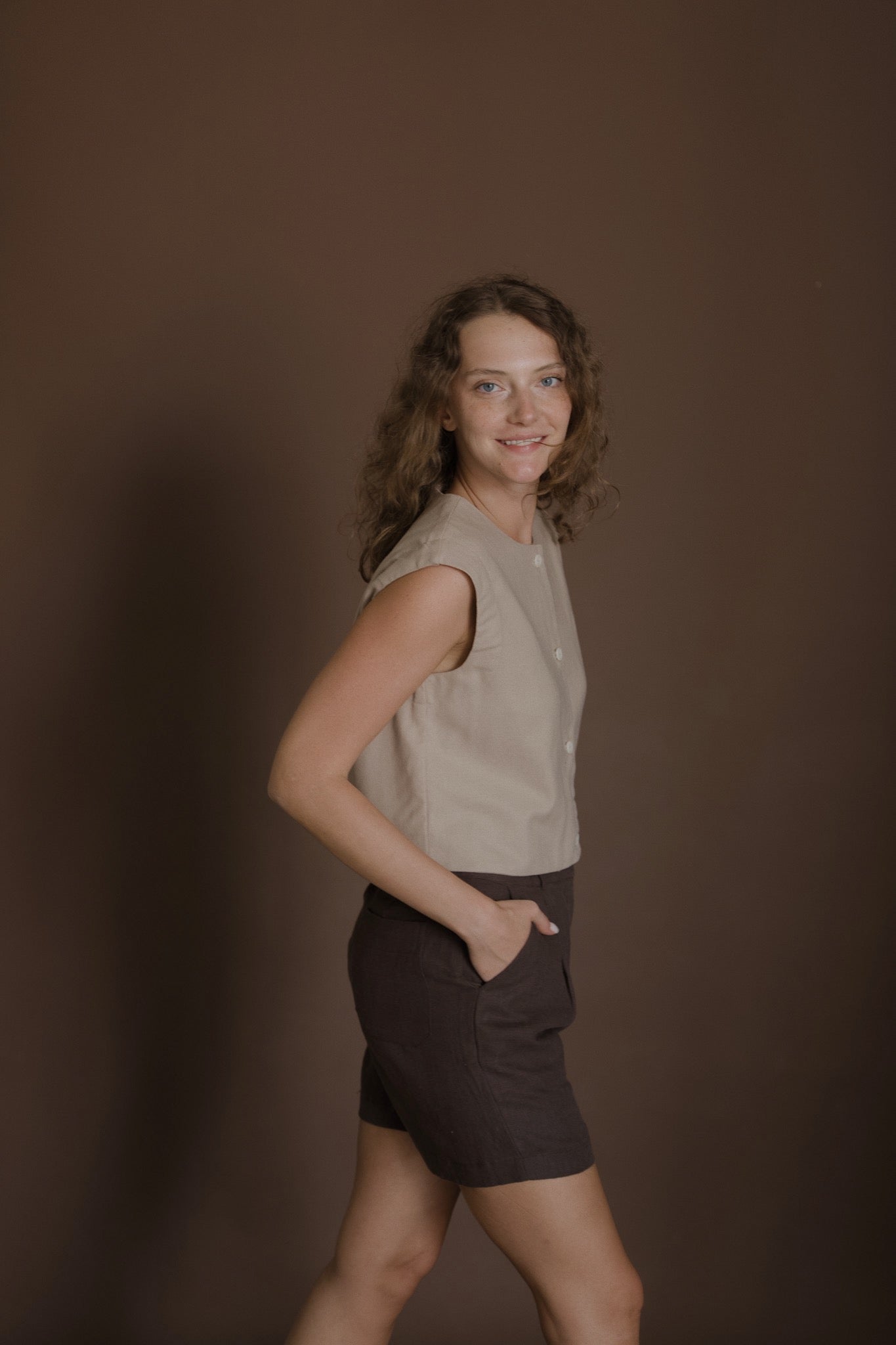Button Linen Top