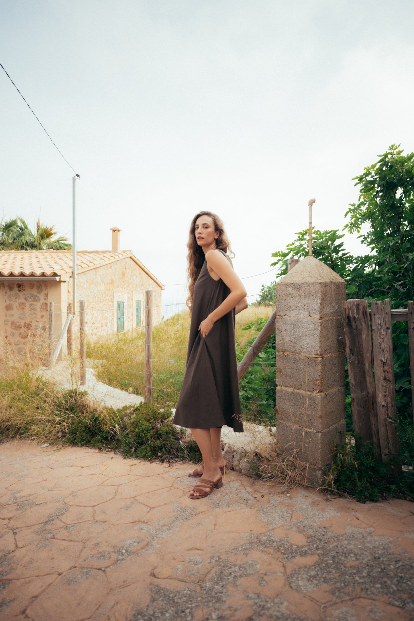 Slip Linen Midi Dress