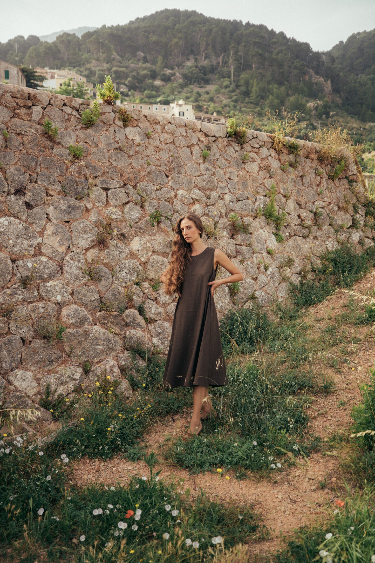 Slip Linen Midi Dress