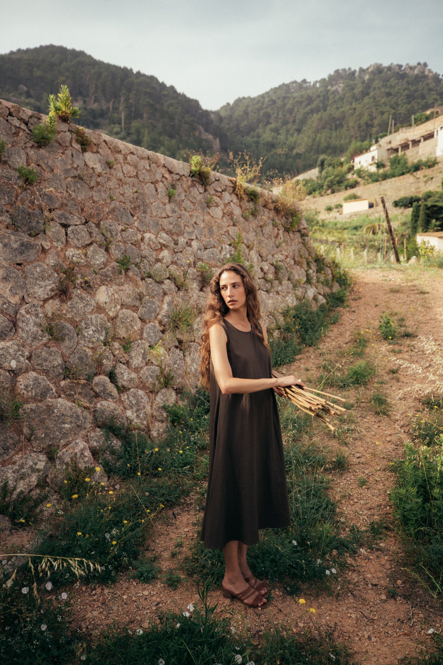 Slip Linen Midi Dress
