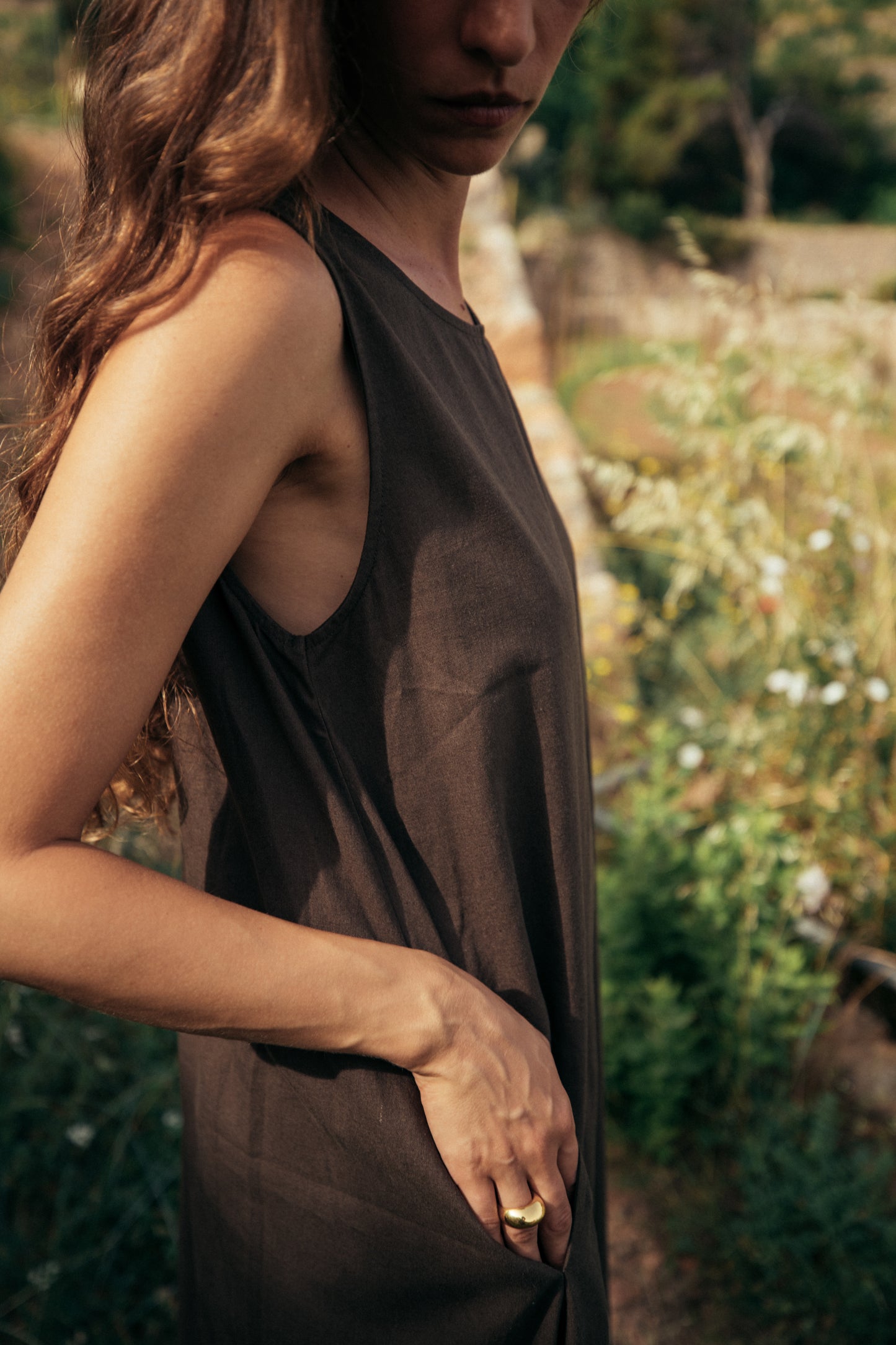 Slip Linen Midi Dress