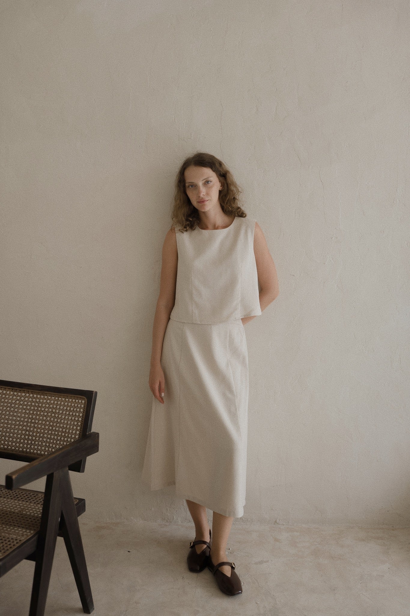 Linen Boxy Crop Top
