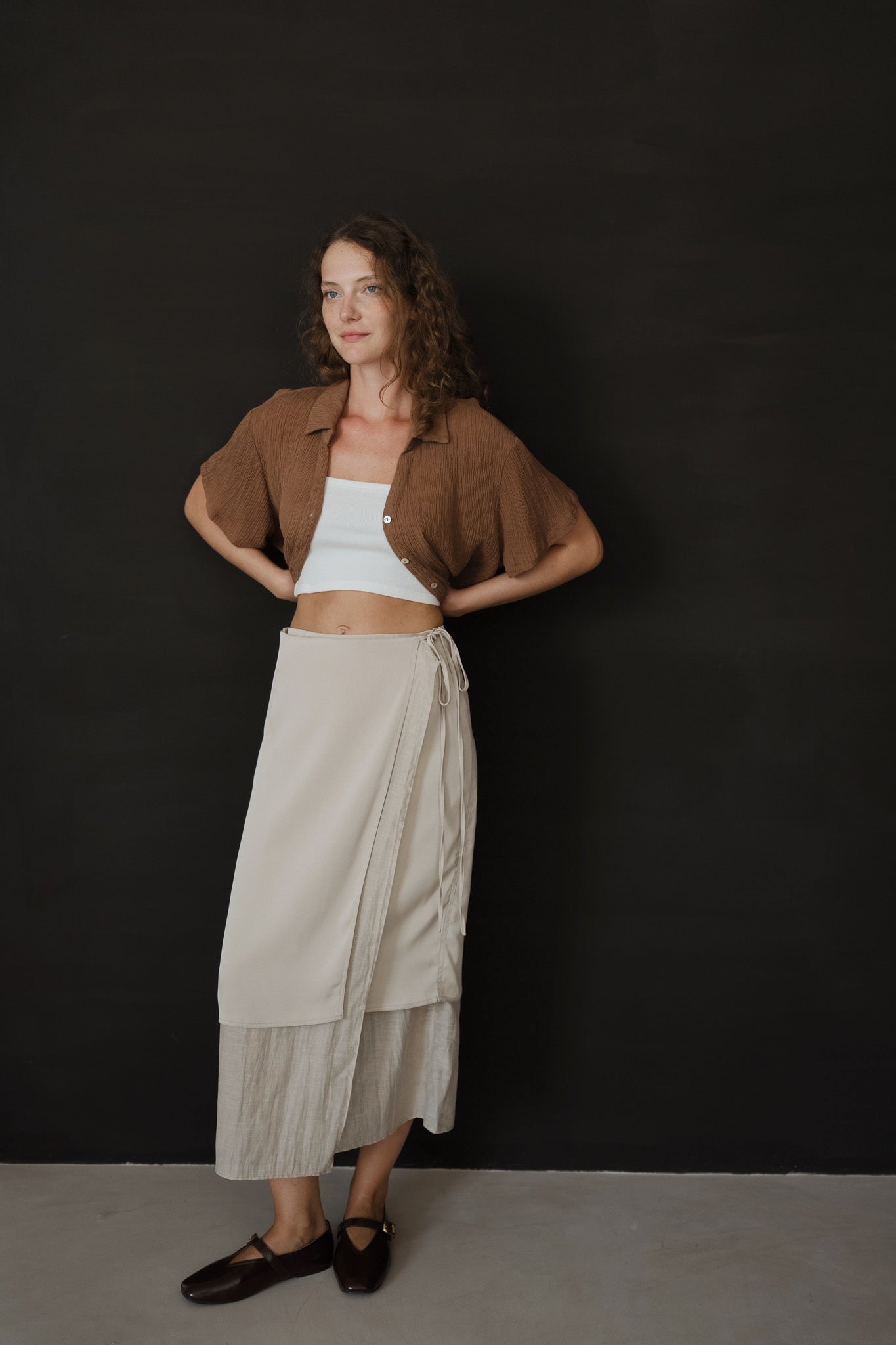 Crinkled Linen Top