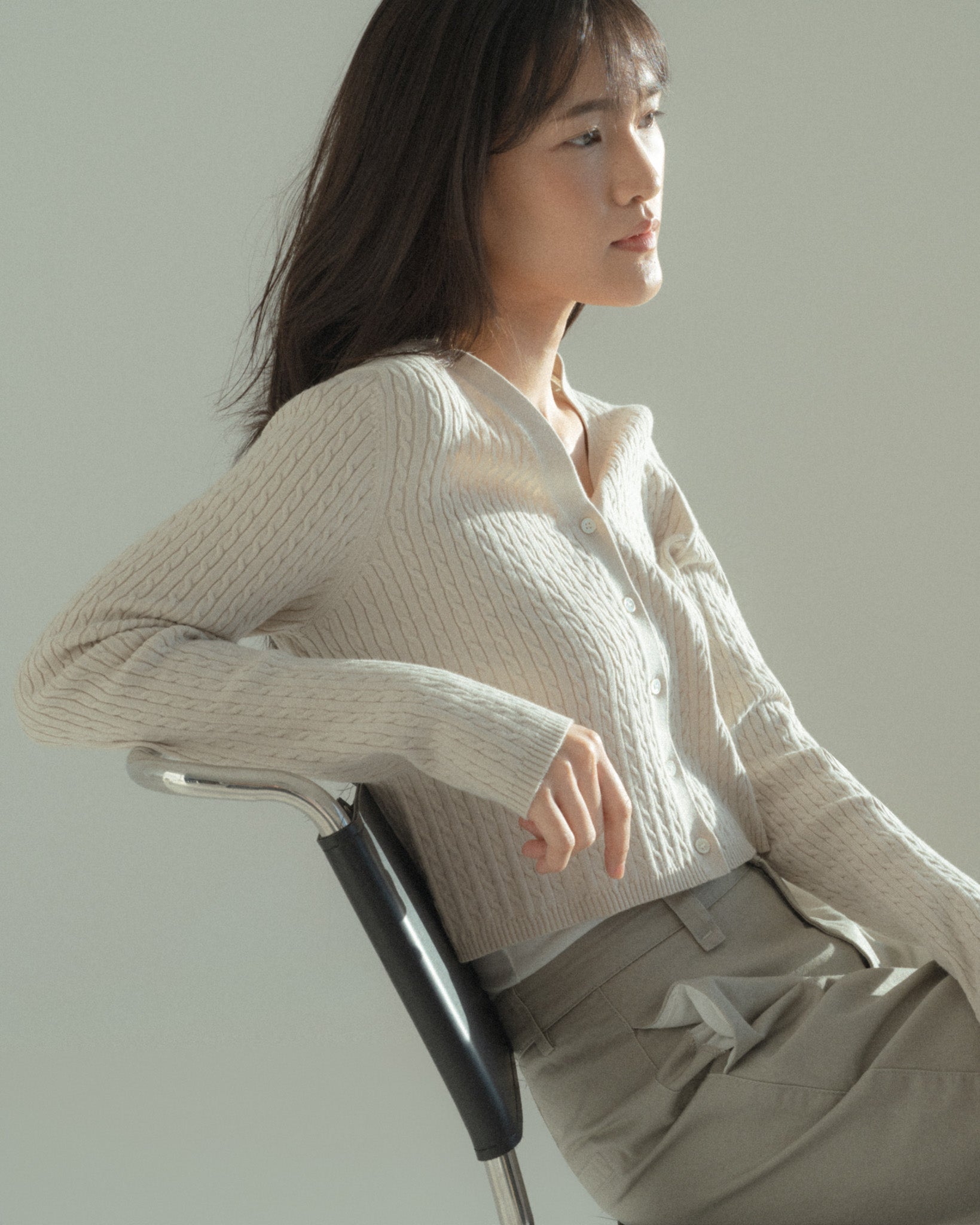 Cropped Knit Cardigan