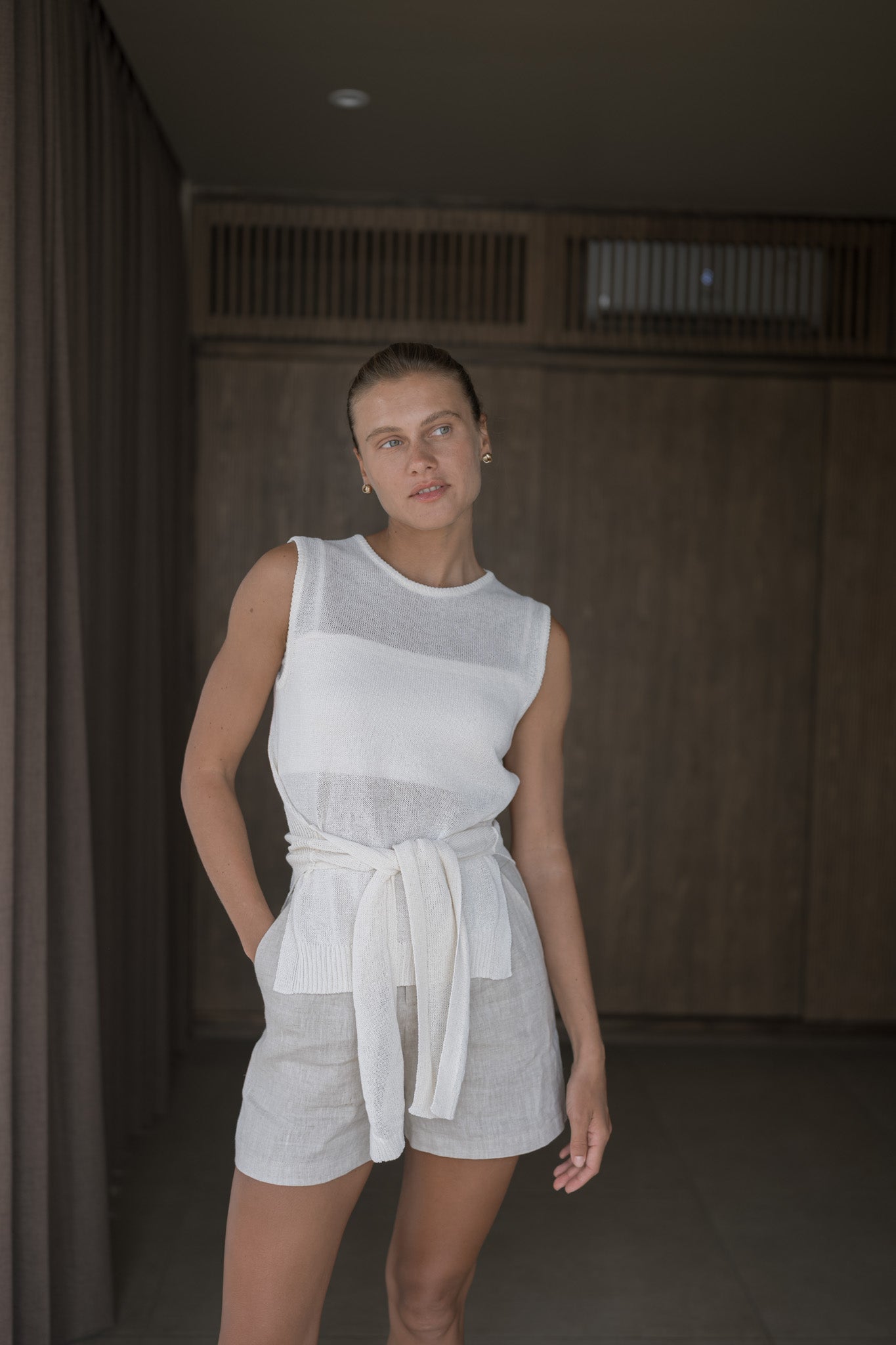 Front Tie Knit Top