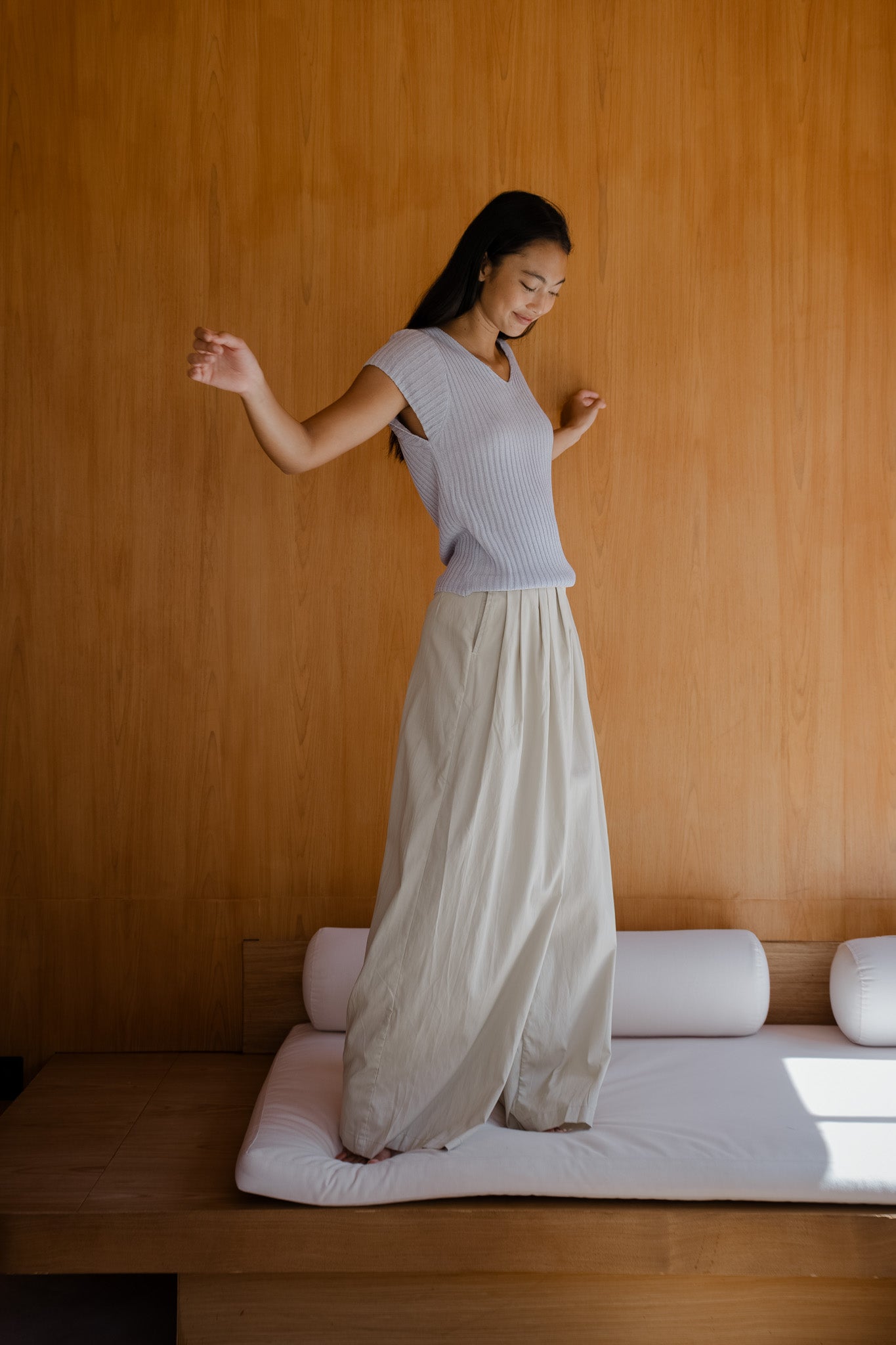 Tencel Blend Flare Trousers