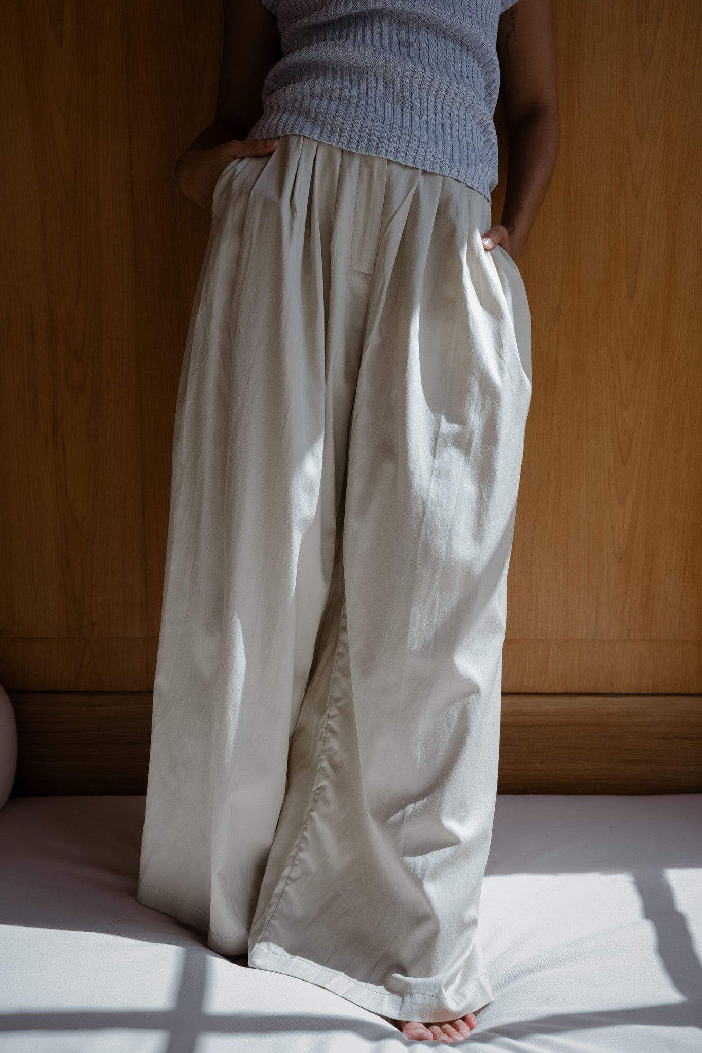 Tencel Blend Flare Trousers