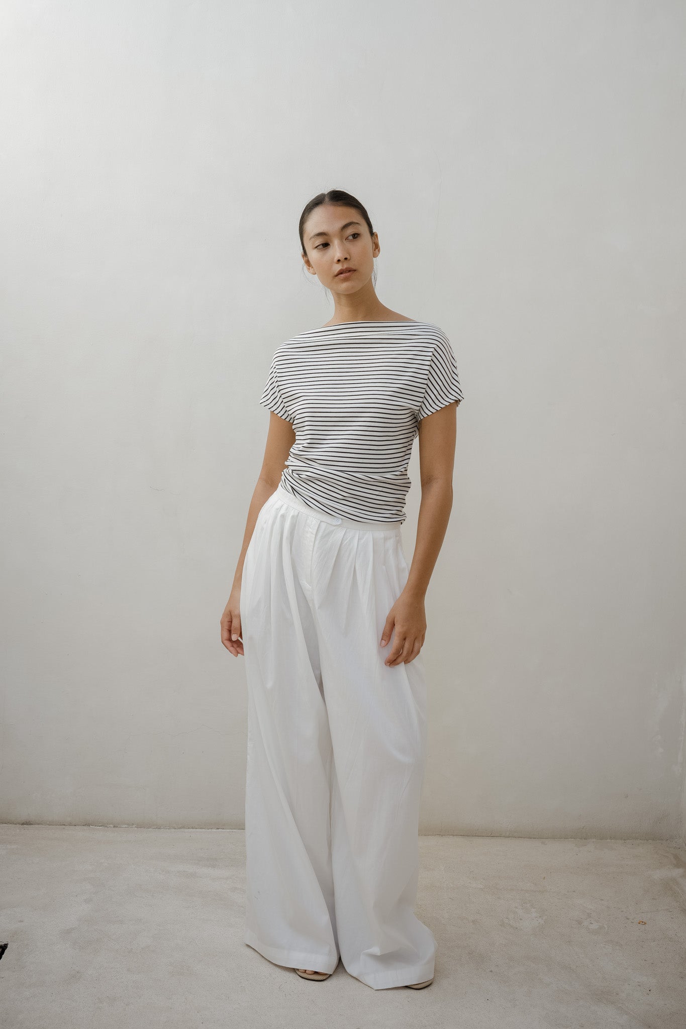 Off Shoulder Stripe Tee