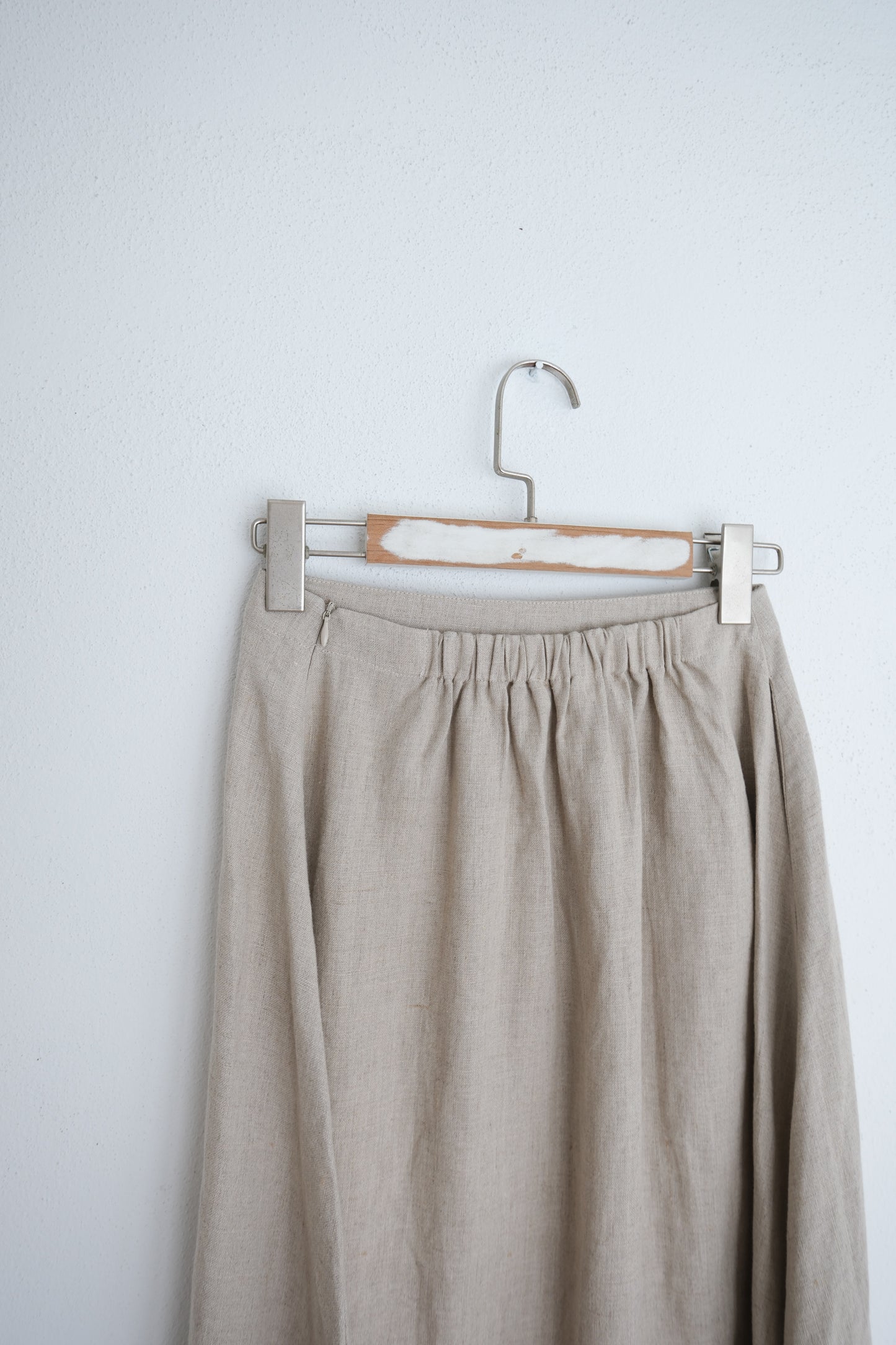 Linen Flare Midi Skirt