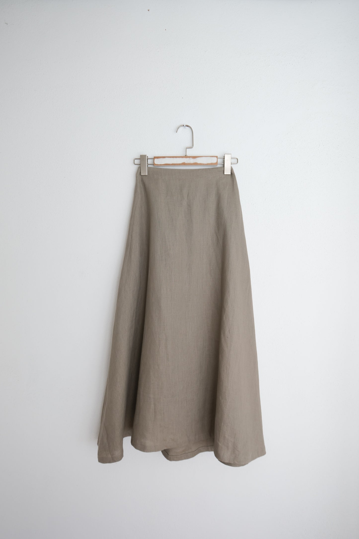 Linen Flare Midi Skirt