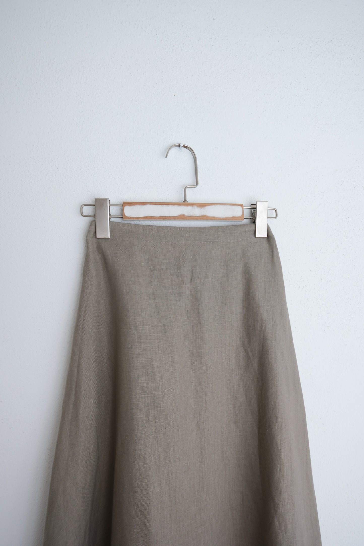 Linen Flare Midi Skirt