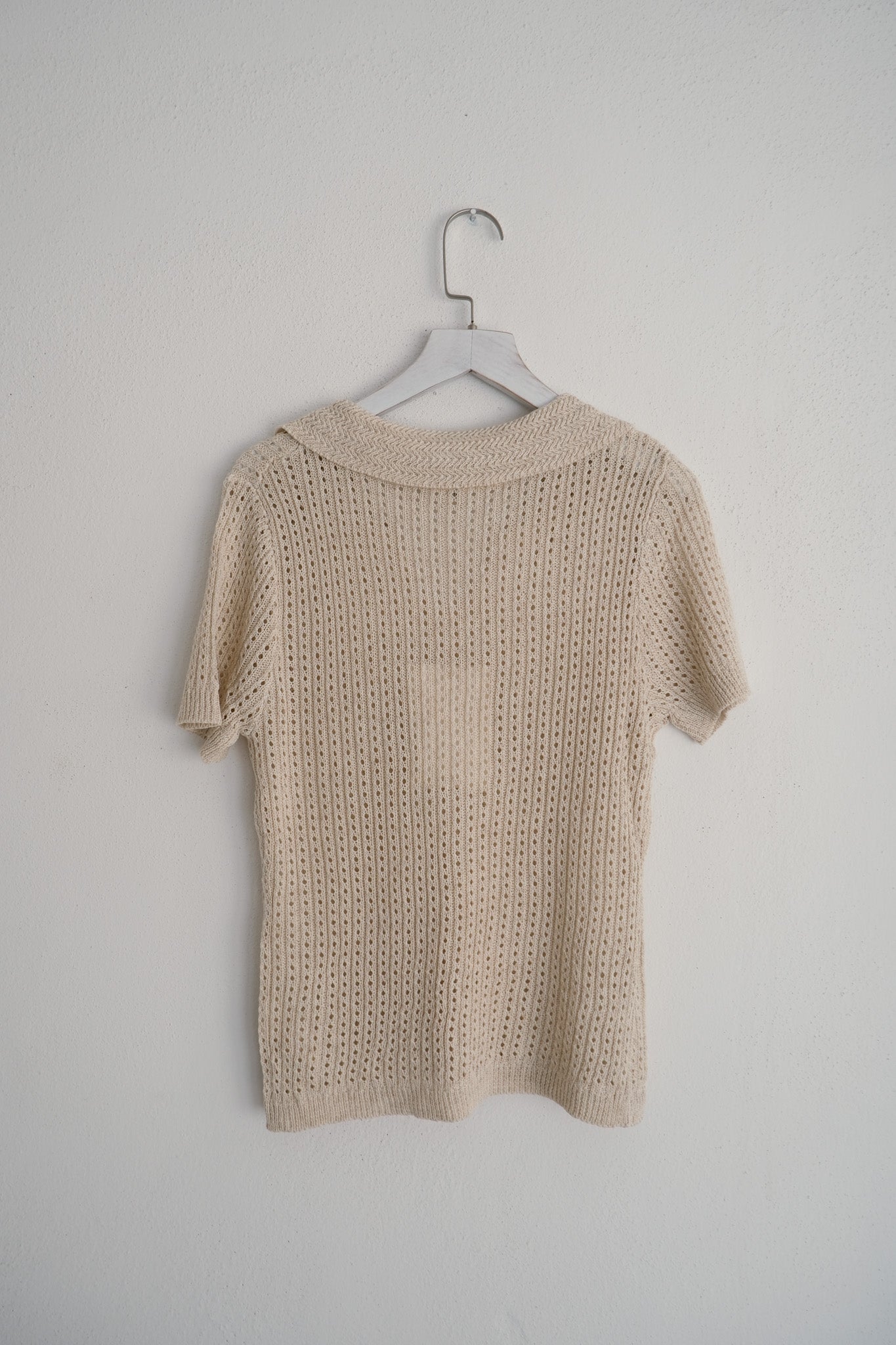 Grid Collar Knit Top