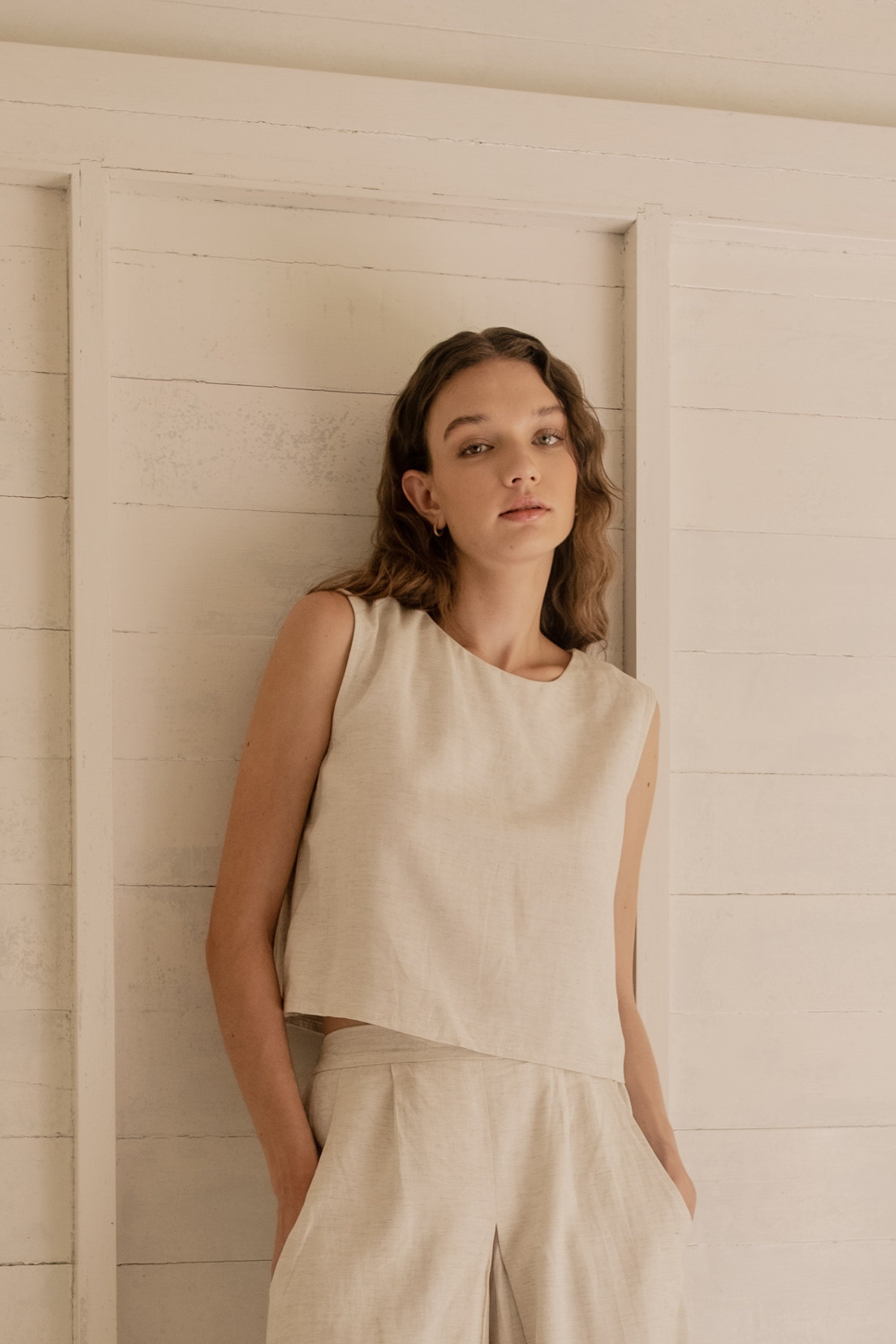 Linen Boxy Tank Top