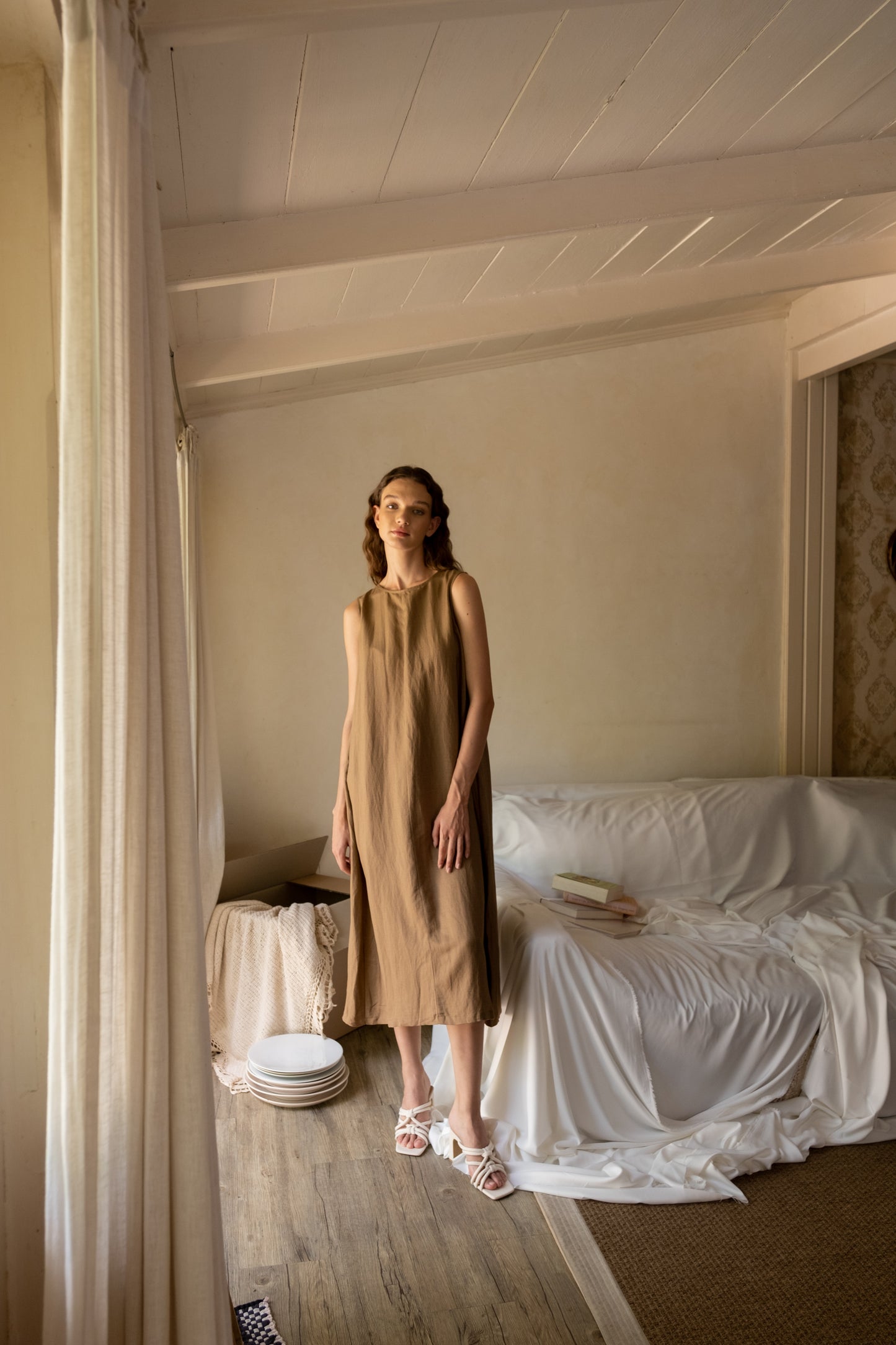 Layered Linen Dress