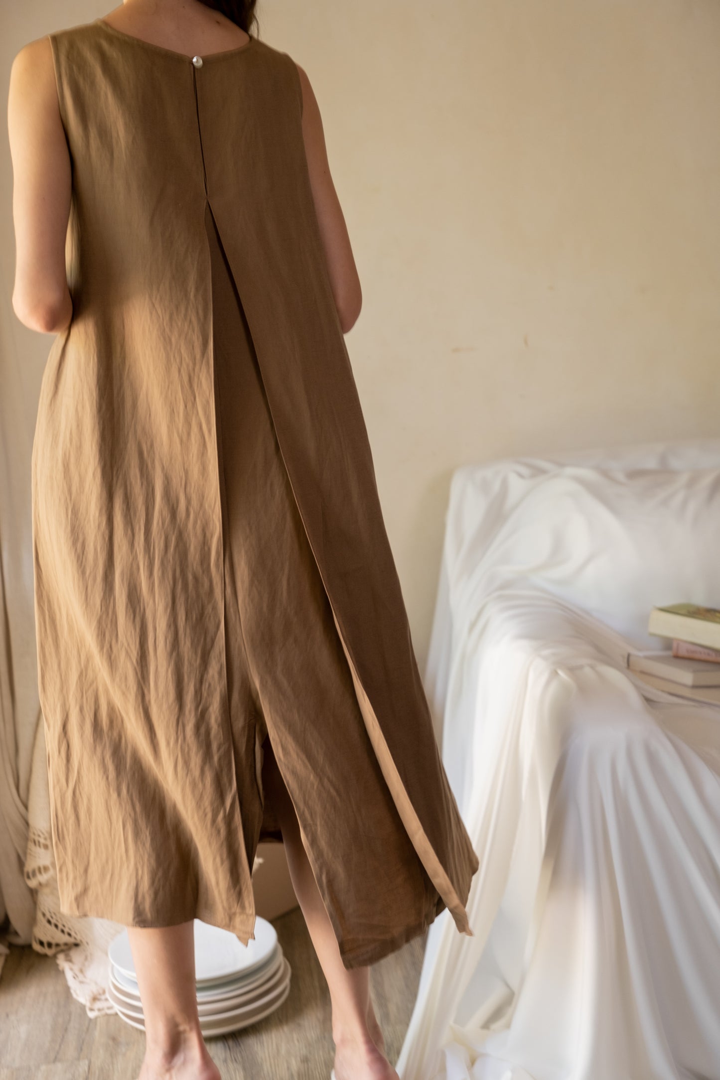 Layered Linen Dress
