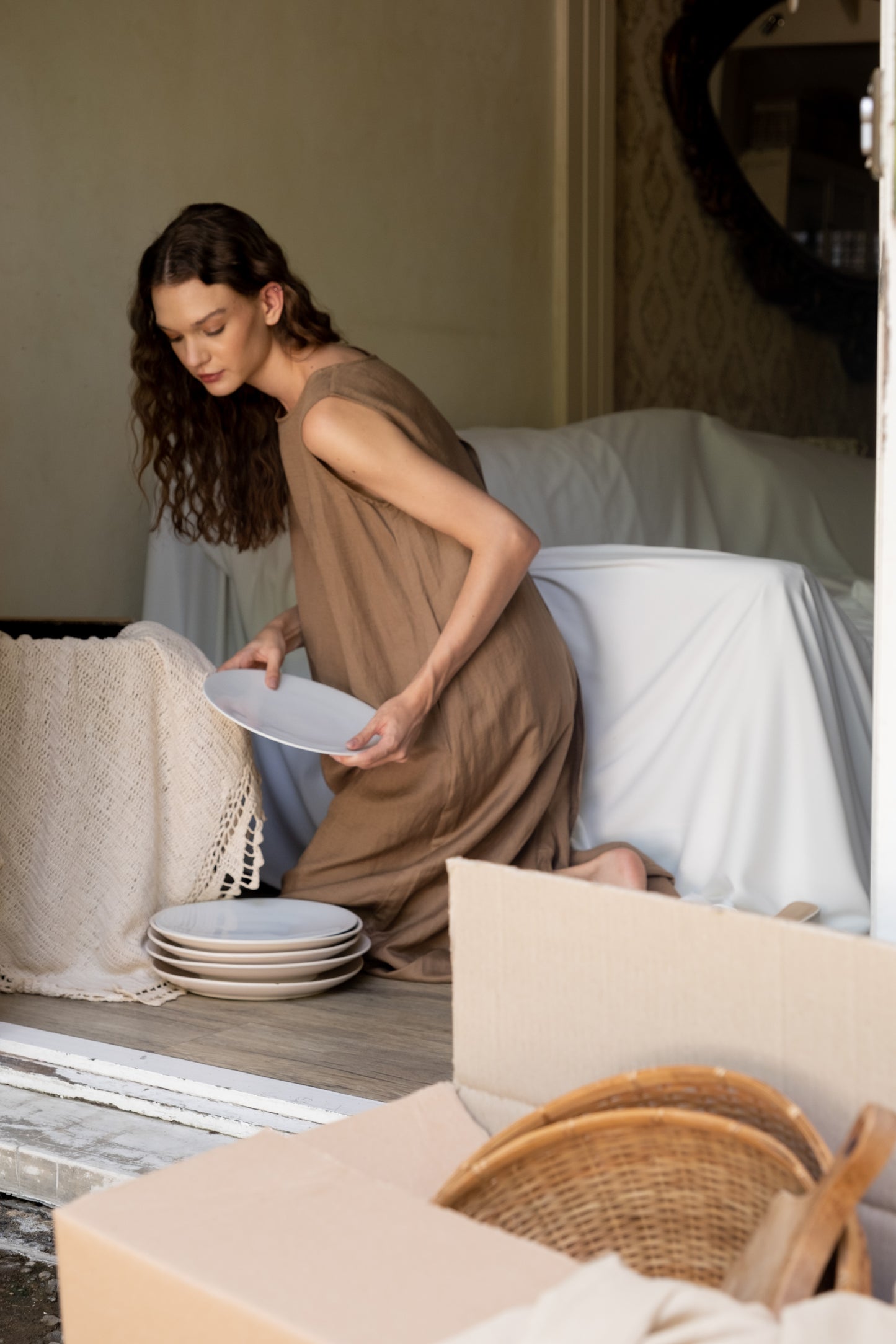 Layered Linen Dress