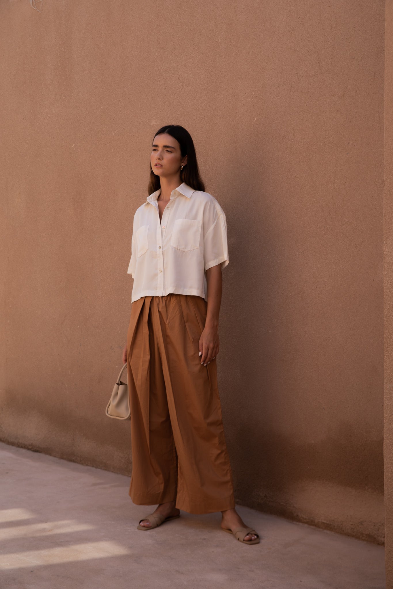 Relaxed Tencel Cropped Shirt