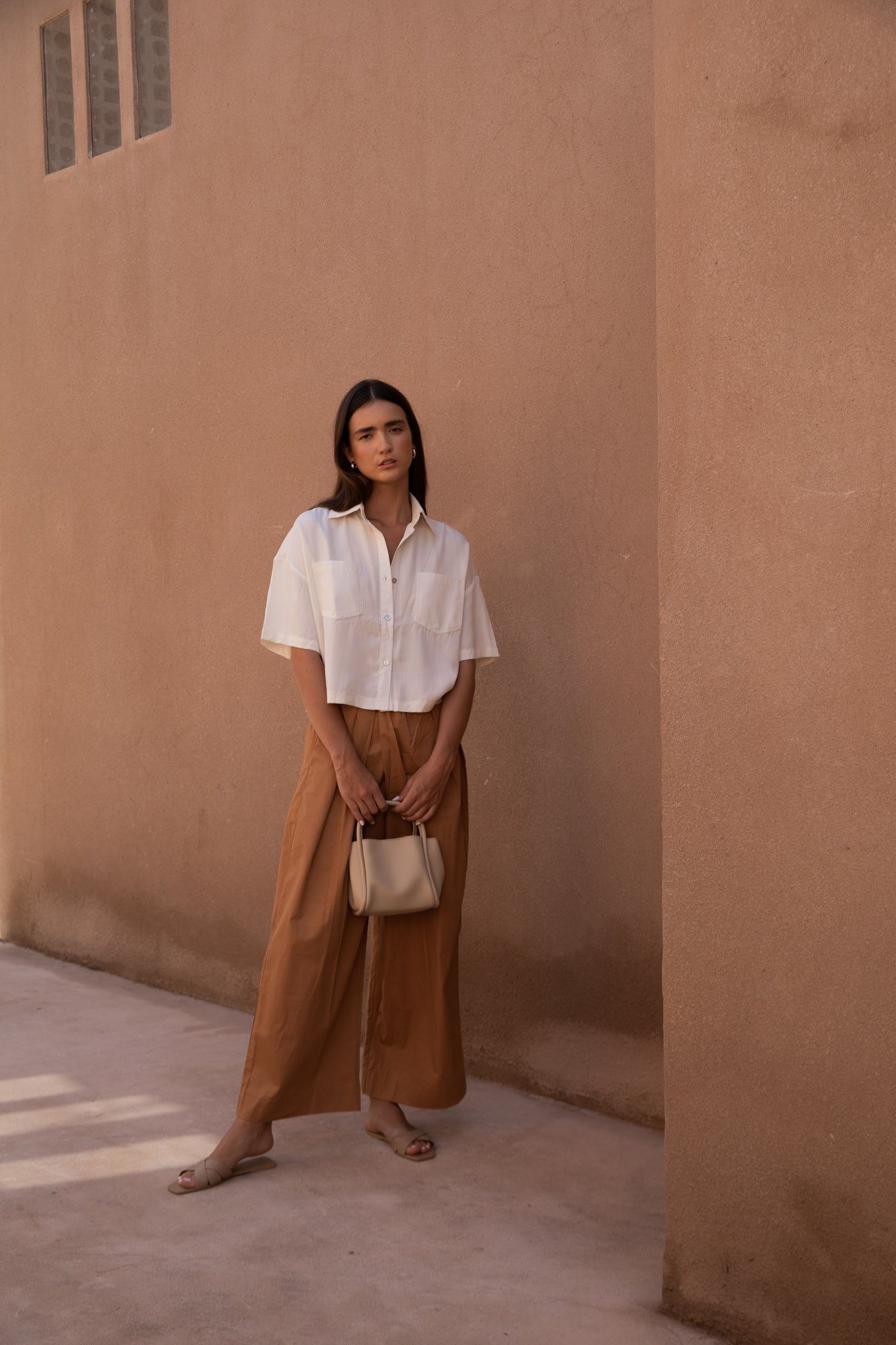 Relaxed Tencel Cropped Shirt