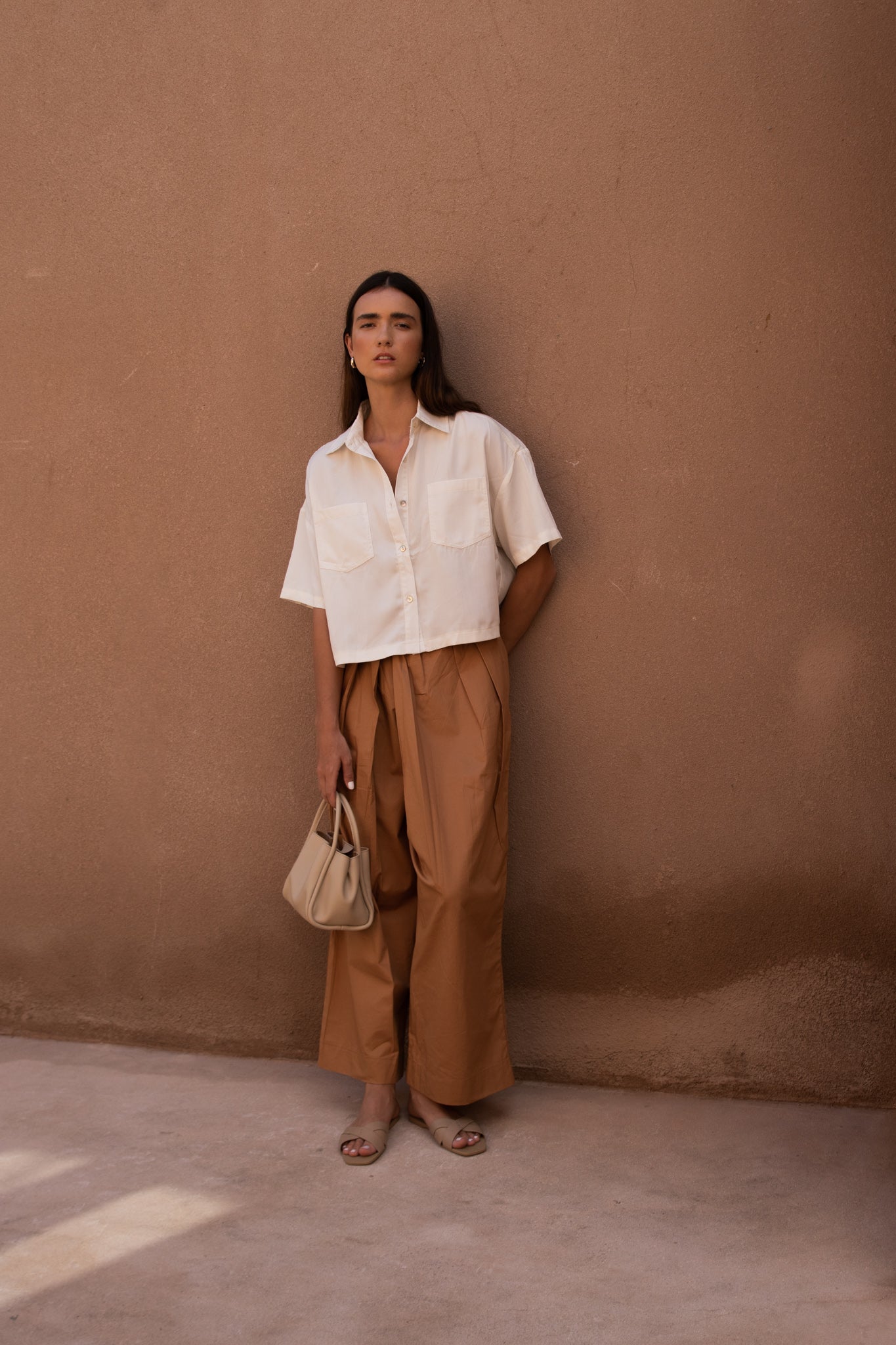 Relaxed Tencel Cropped Shirt